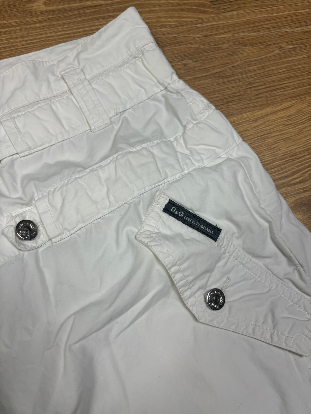 2000s Dolce & Gabbana White Cotton Cargo Pants