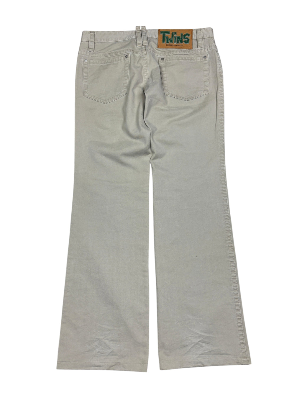 2000s Dsquared2 Twins Beige Wide Leg Pants