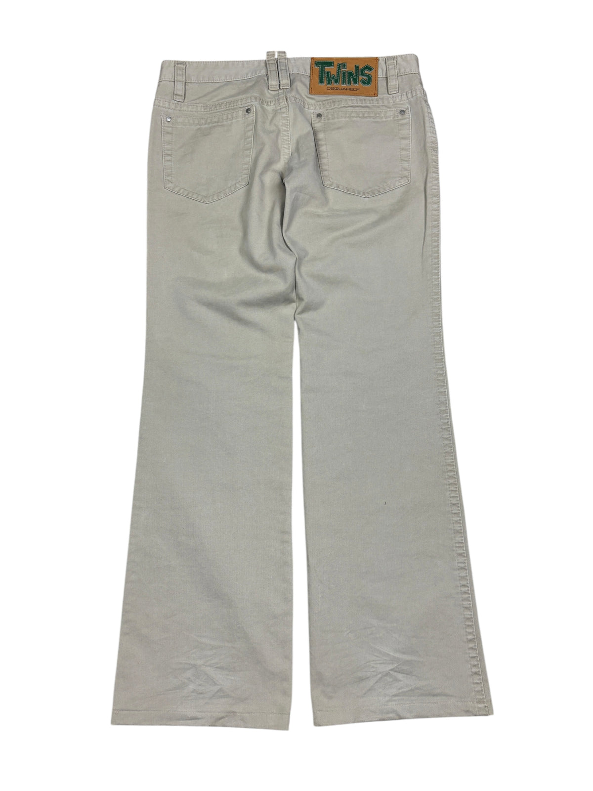 2000s Dsquared2 Twins Beige Wide Leg Pants