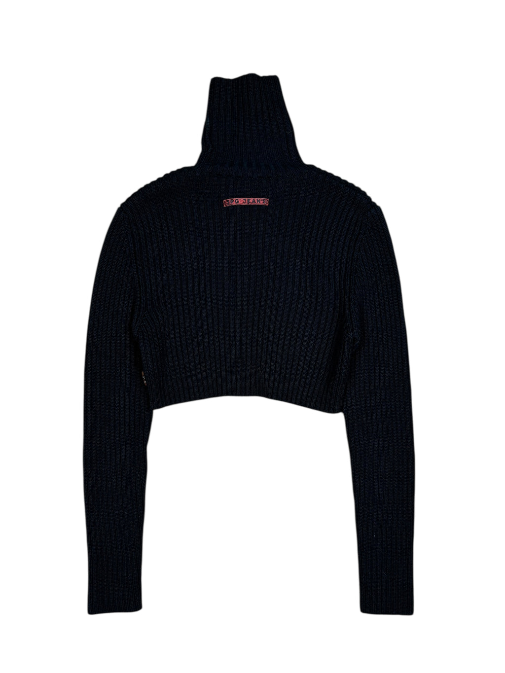 2000s Jean Paul Gaultier Cropped Ribbed Turtleneck Knit