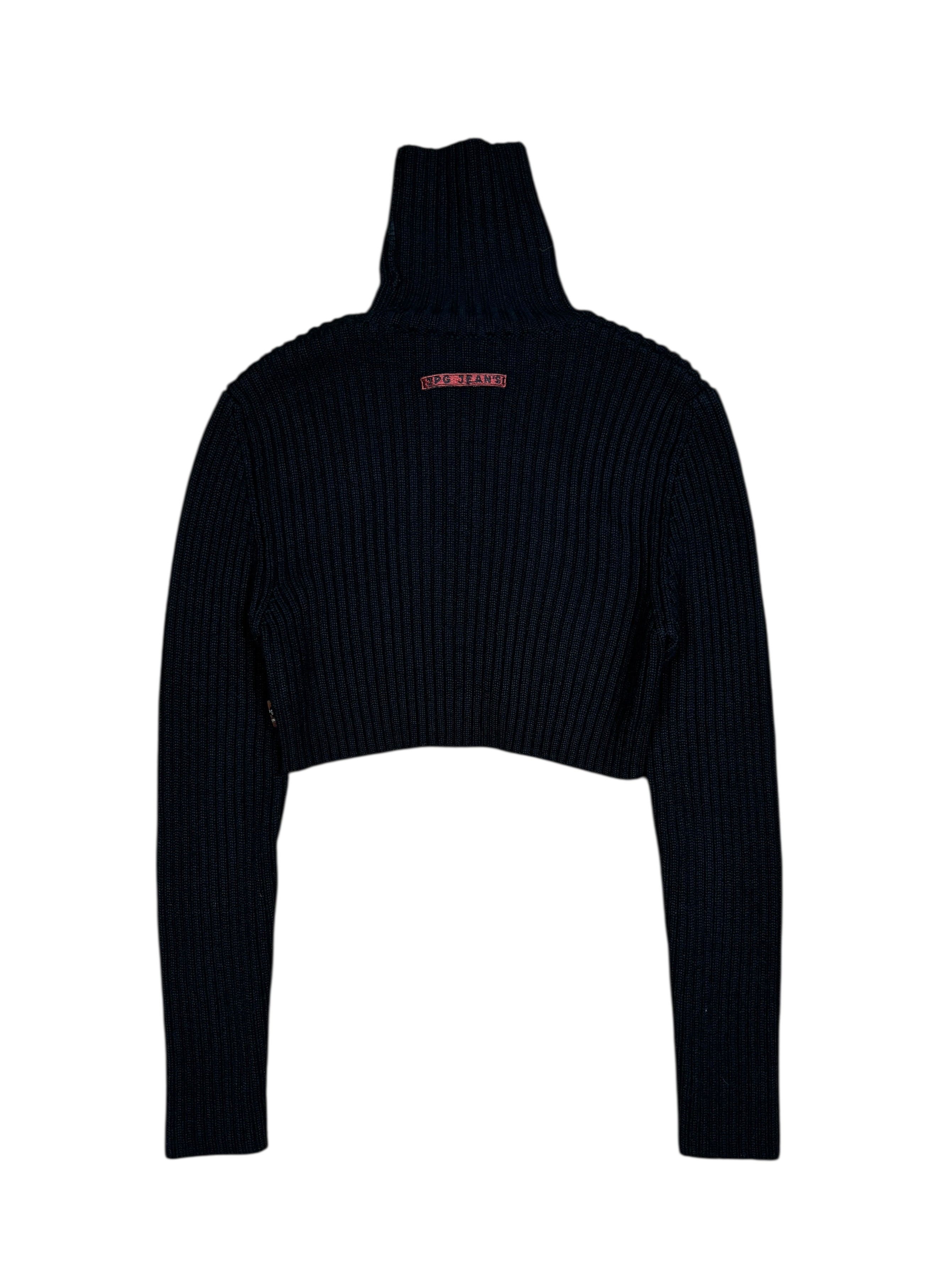 2000s Jean Paul Gaultier Cropped Ribbed Turtleneck Knit