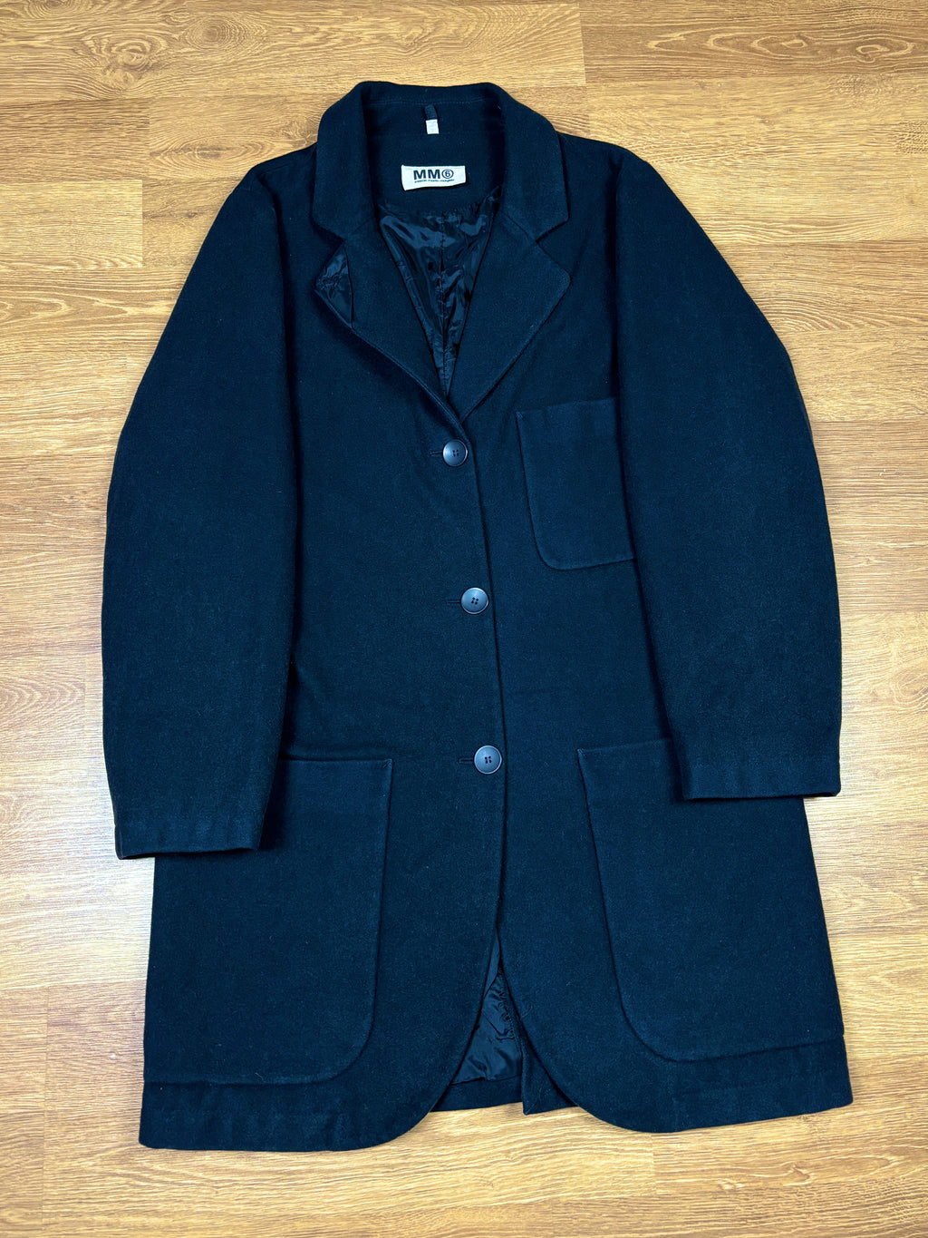 MM6 Maison Martin Margiela Navy Wool Coat