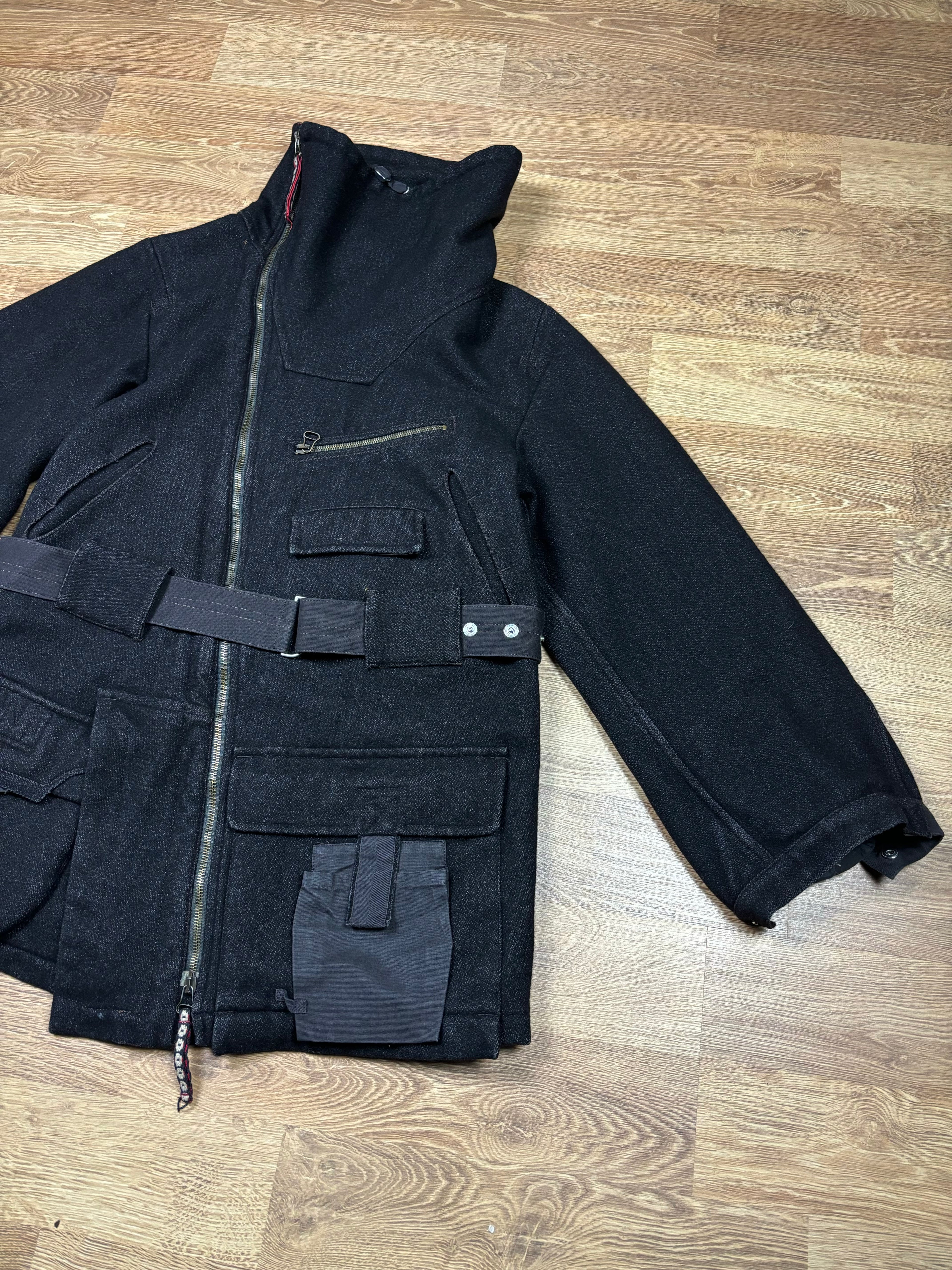 2000s Marithé François Girbaud Asymmetrical Belted Utility Coat