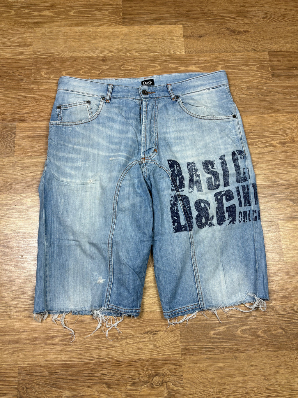 2000s Dolce & Gabbana Graphic Denim Shorts