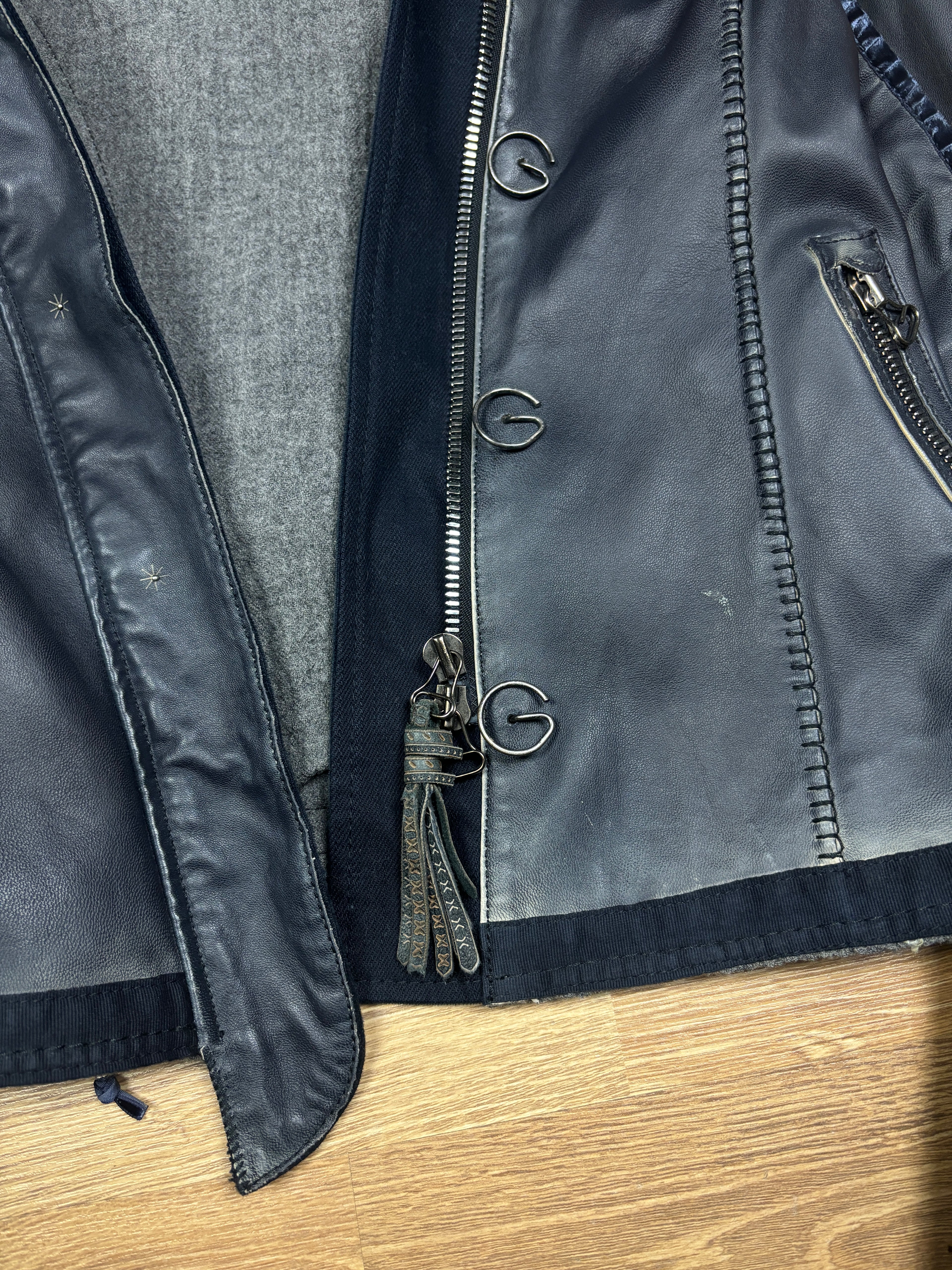 2000s Marithé + François Girbaud Lamb Leather Bondage Strap Jacket