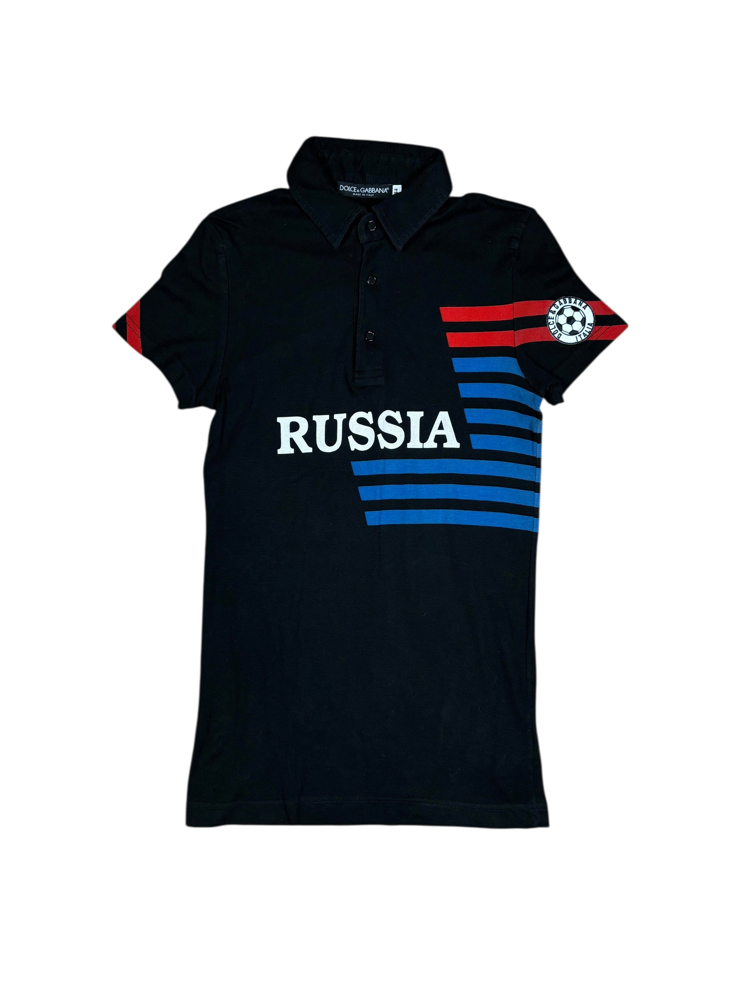 2000s Dolce & Gabbana “Russia” Graphic Polo Shirt