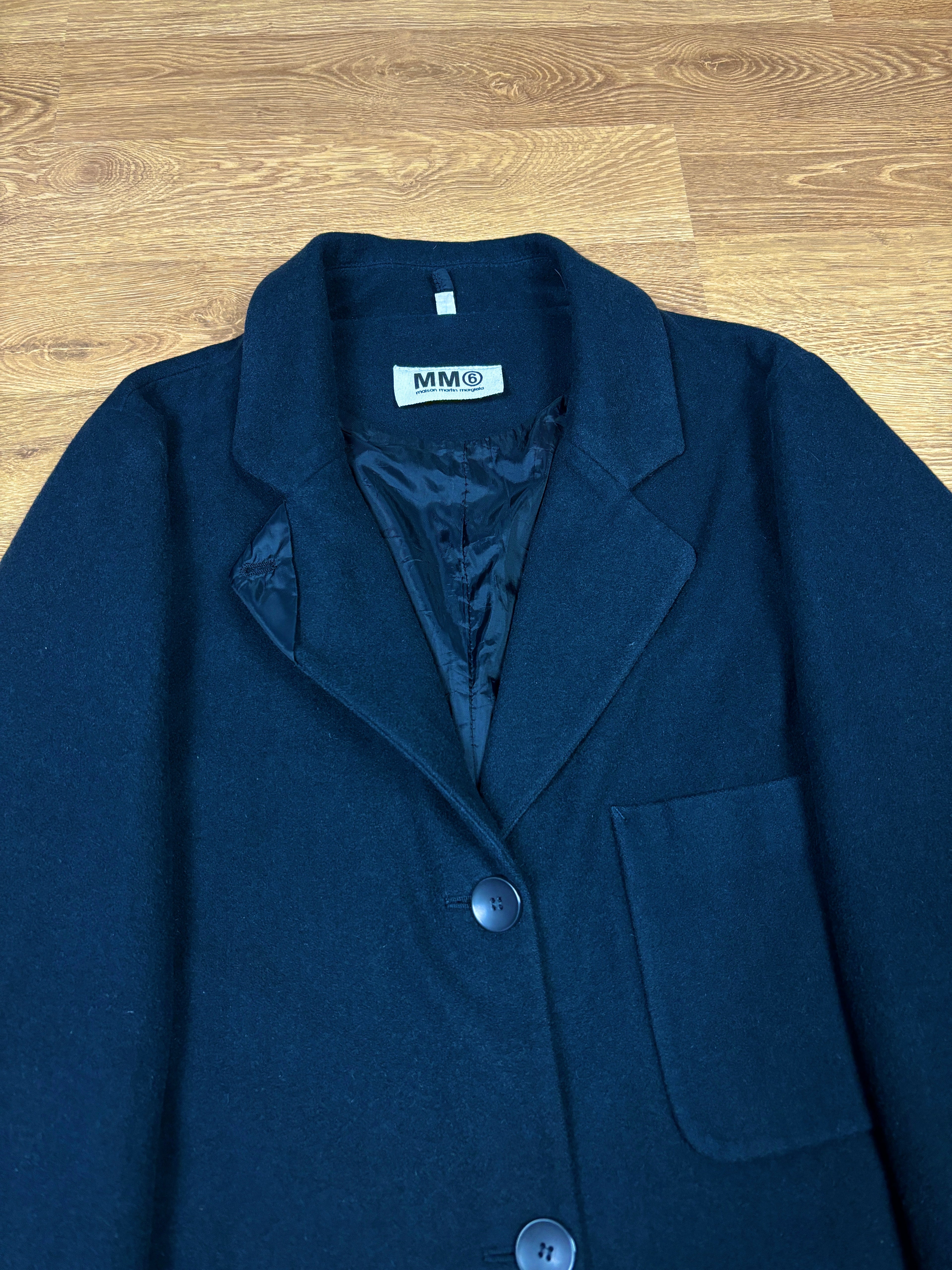 MM6 Maison Martin Margiela Navy Wool Coat