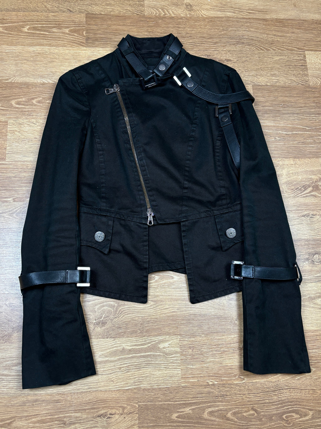 AW2003 Dsquared Runway Leather Harness Bondage Jacket