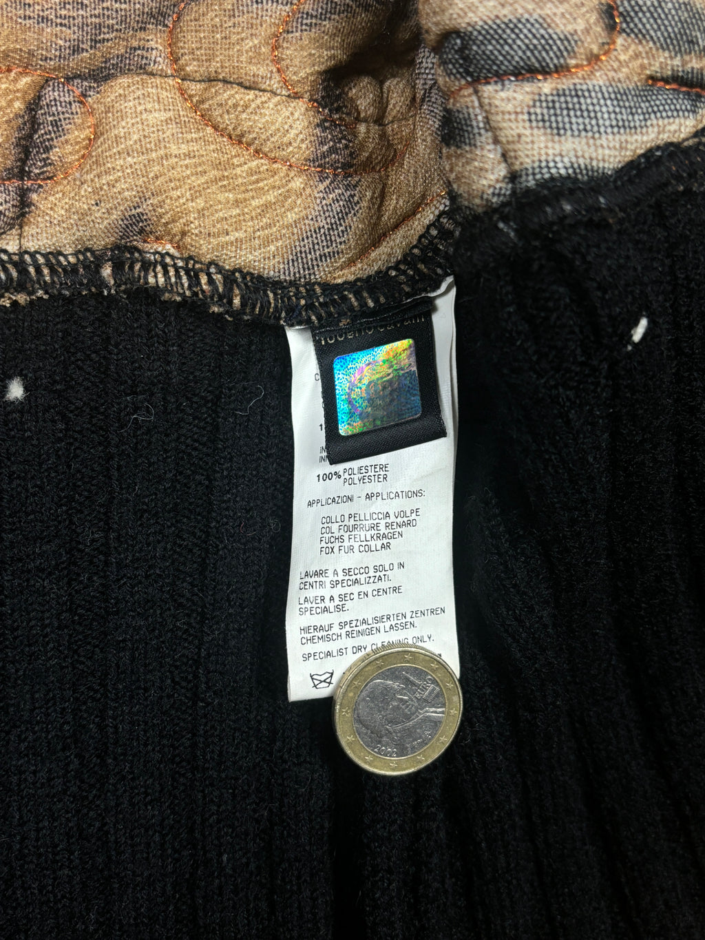 2000s Roberto Cavalli Embroidered Fox Fur Collar Jacket