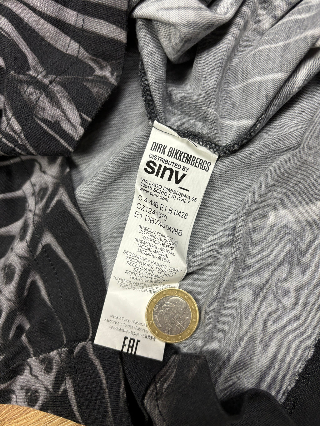 2010s Dirk Bikkembergs Skeletal Graphic T-Shirt