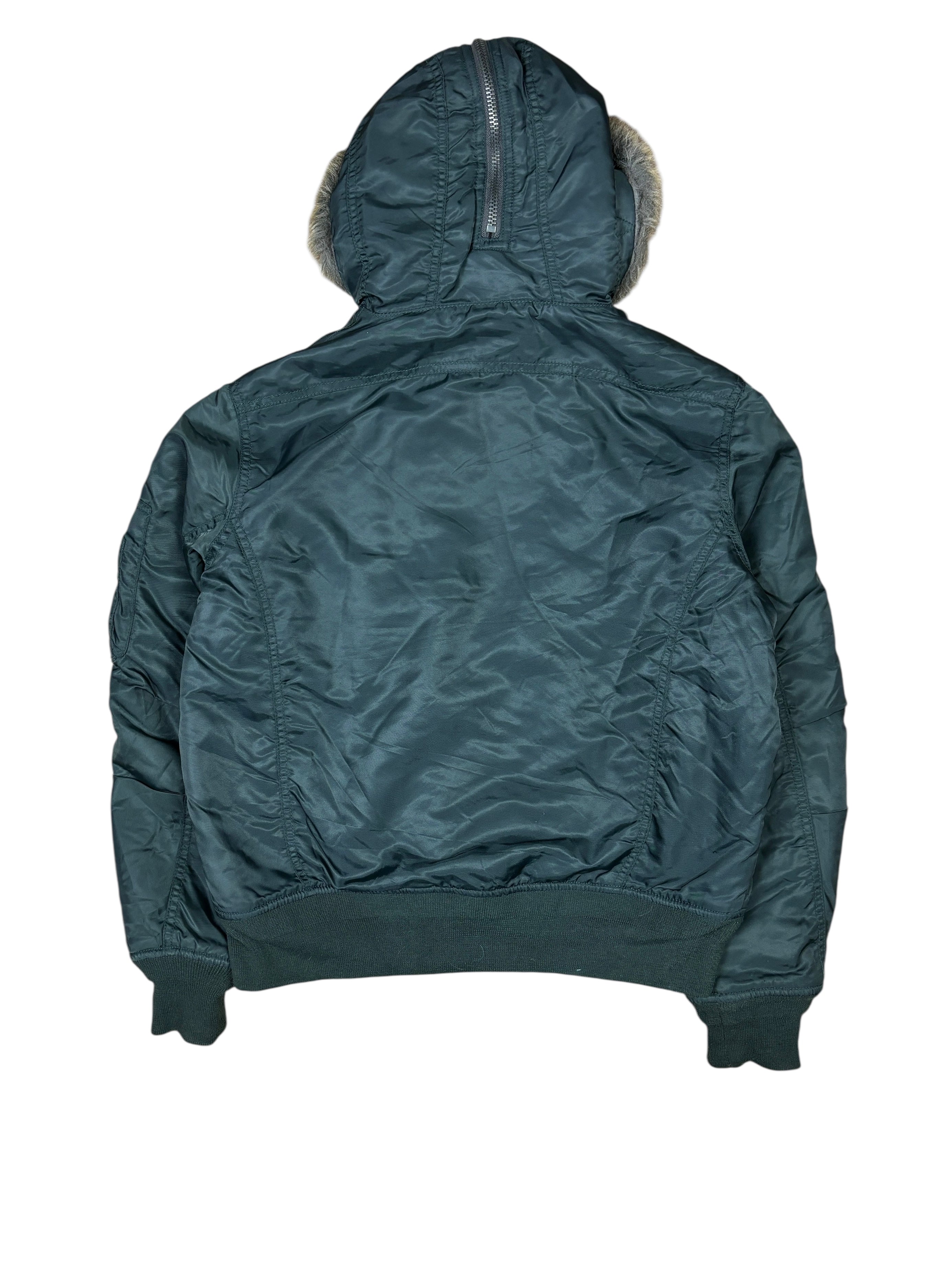 2000s Diesel Faux Fur Hood Bomber Jacket