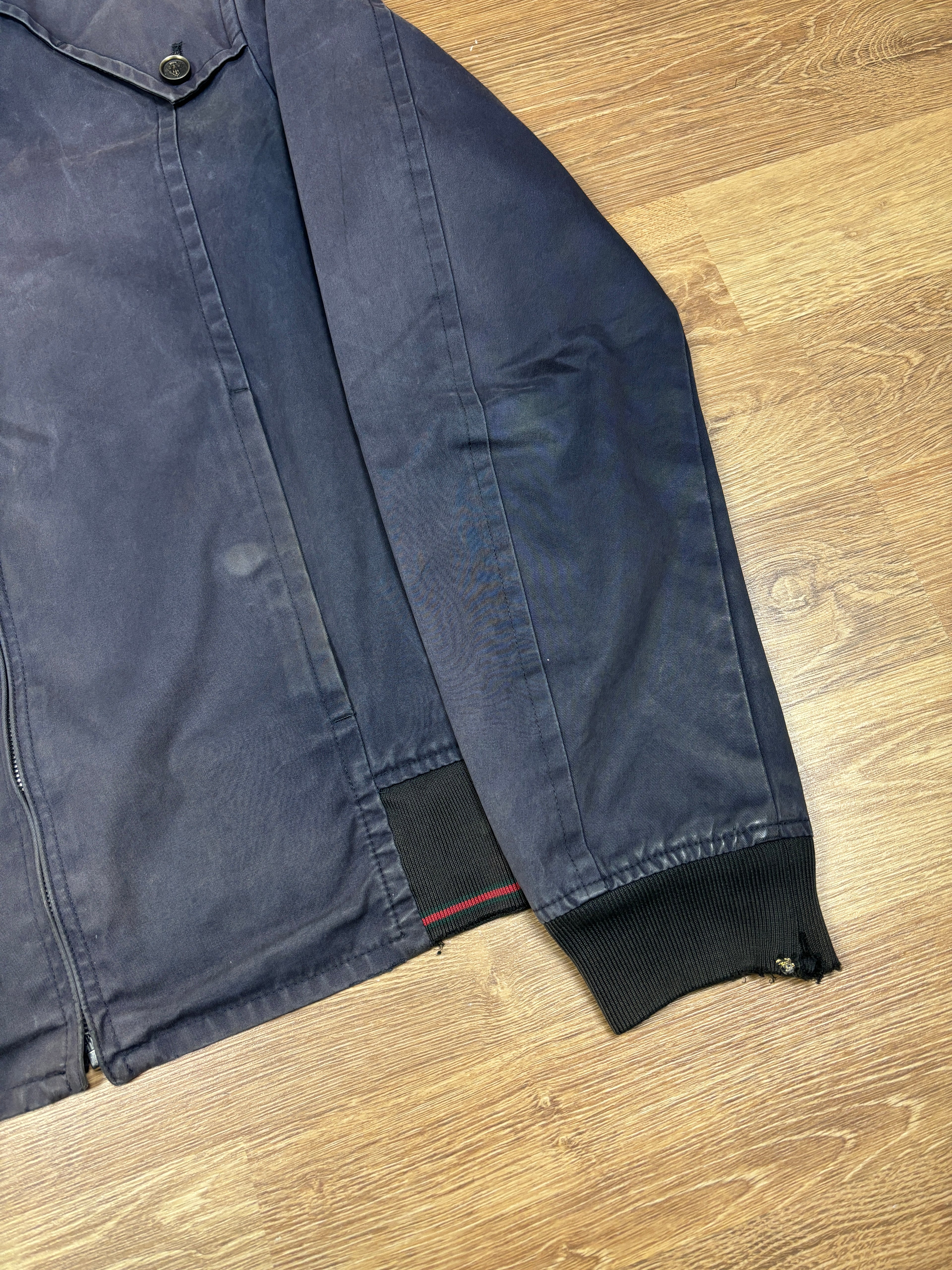 Gucci 2000s Cotton Biker Jacket Navy