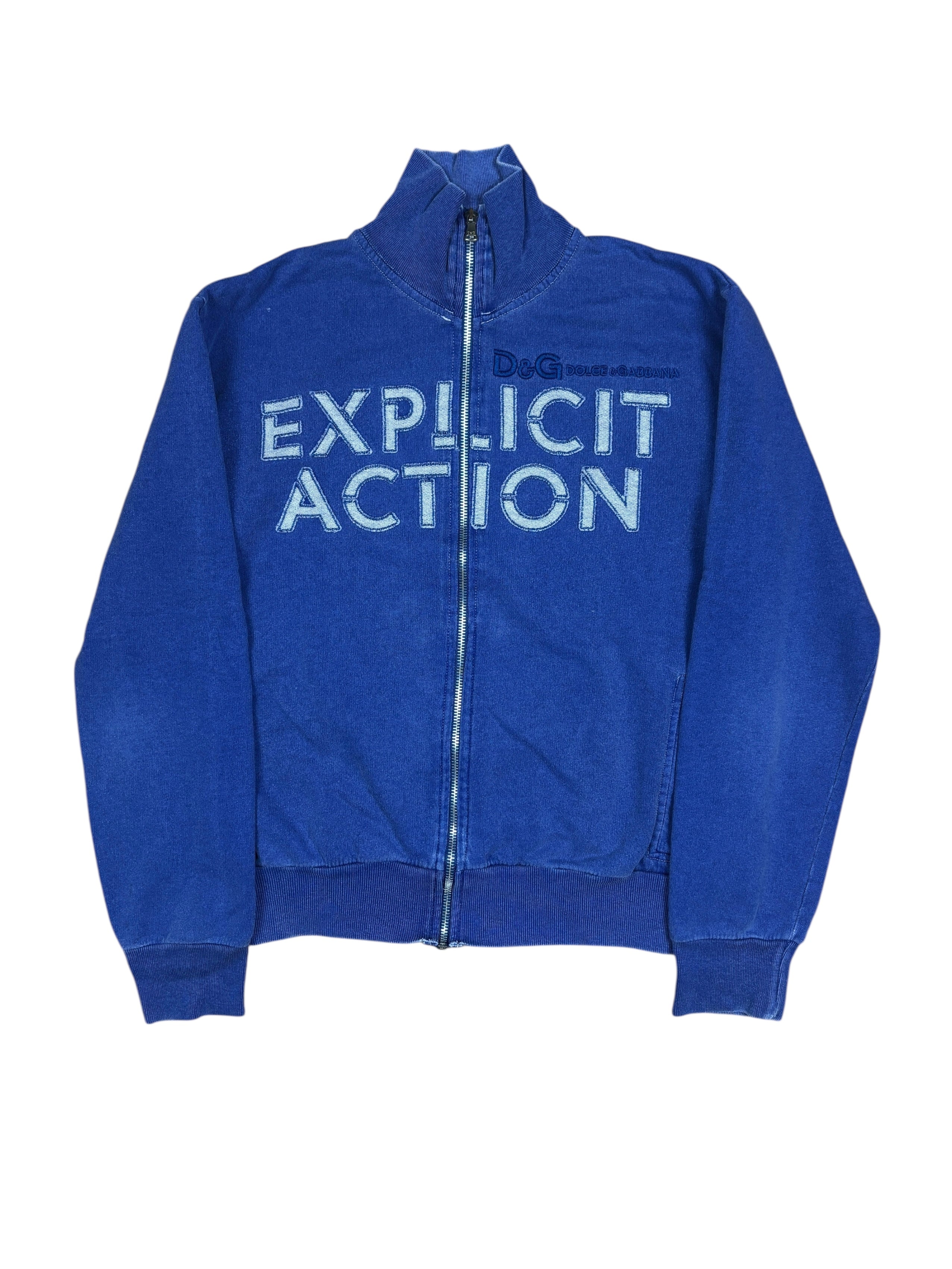 2000s D&G “Explicit Action” Zip-Up Sweatshirt