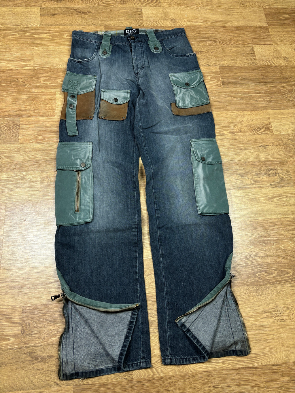 Dolce & Gabbana AW2003 Multi Pocket Zip Cargo Denim
