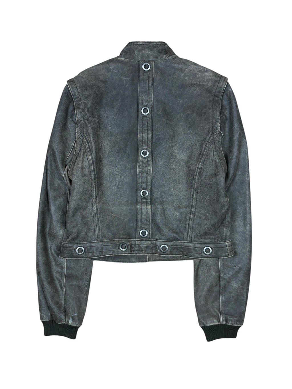 2000s Oakley Detachable Distressed Industrial Leather Jacket