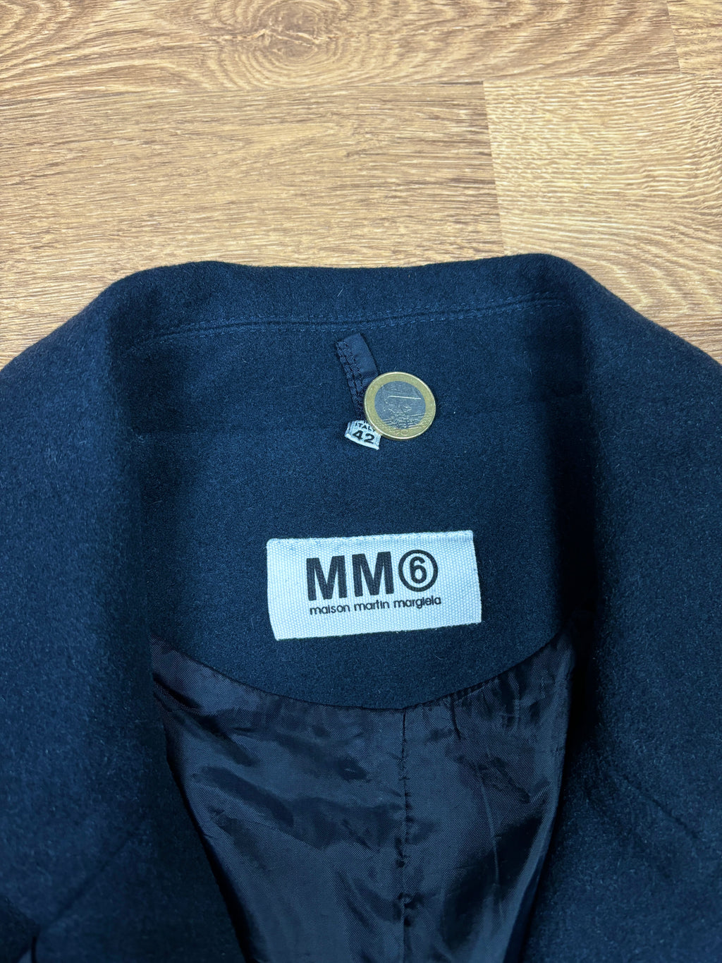MM6 Maison Martin Margiela Navy Wool Coat