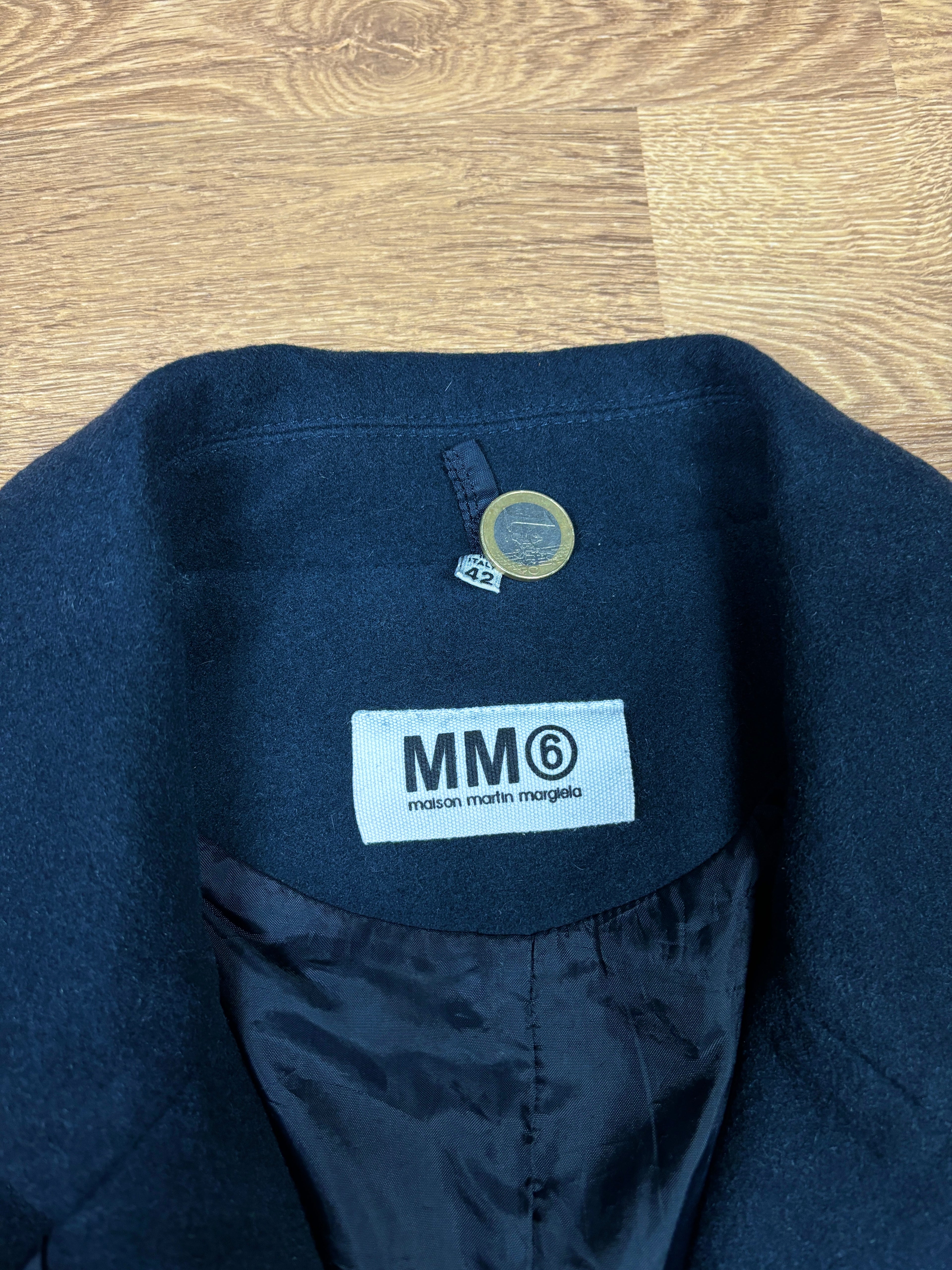 MM6 Maison Martin Margiela Navy Wool Coat