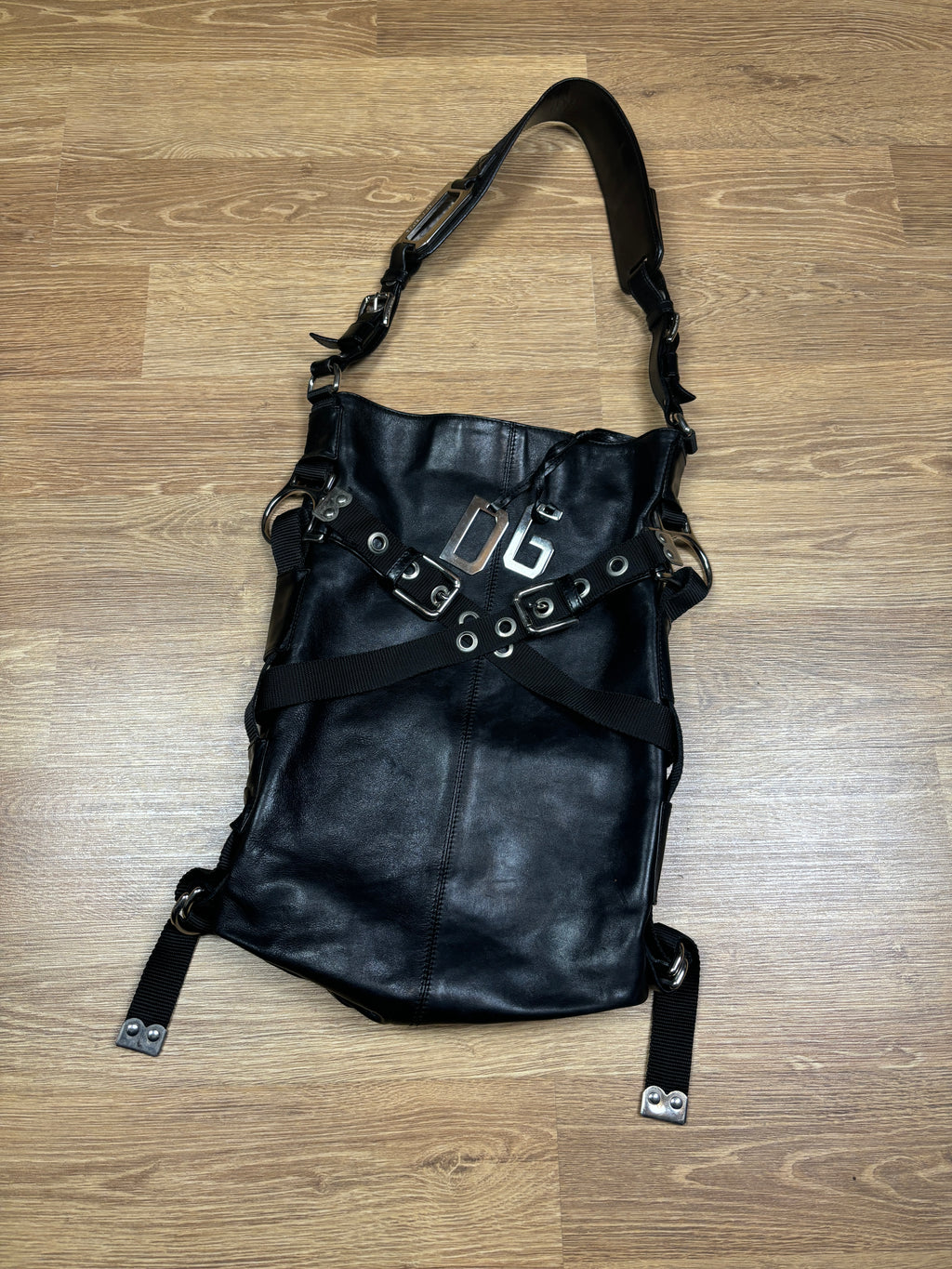 SS2003 Dolce & Gabbana Leather Bondage Shoulder Bag