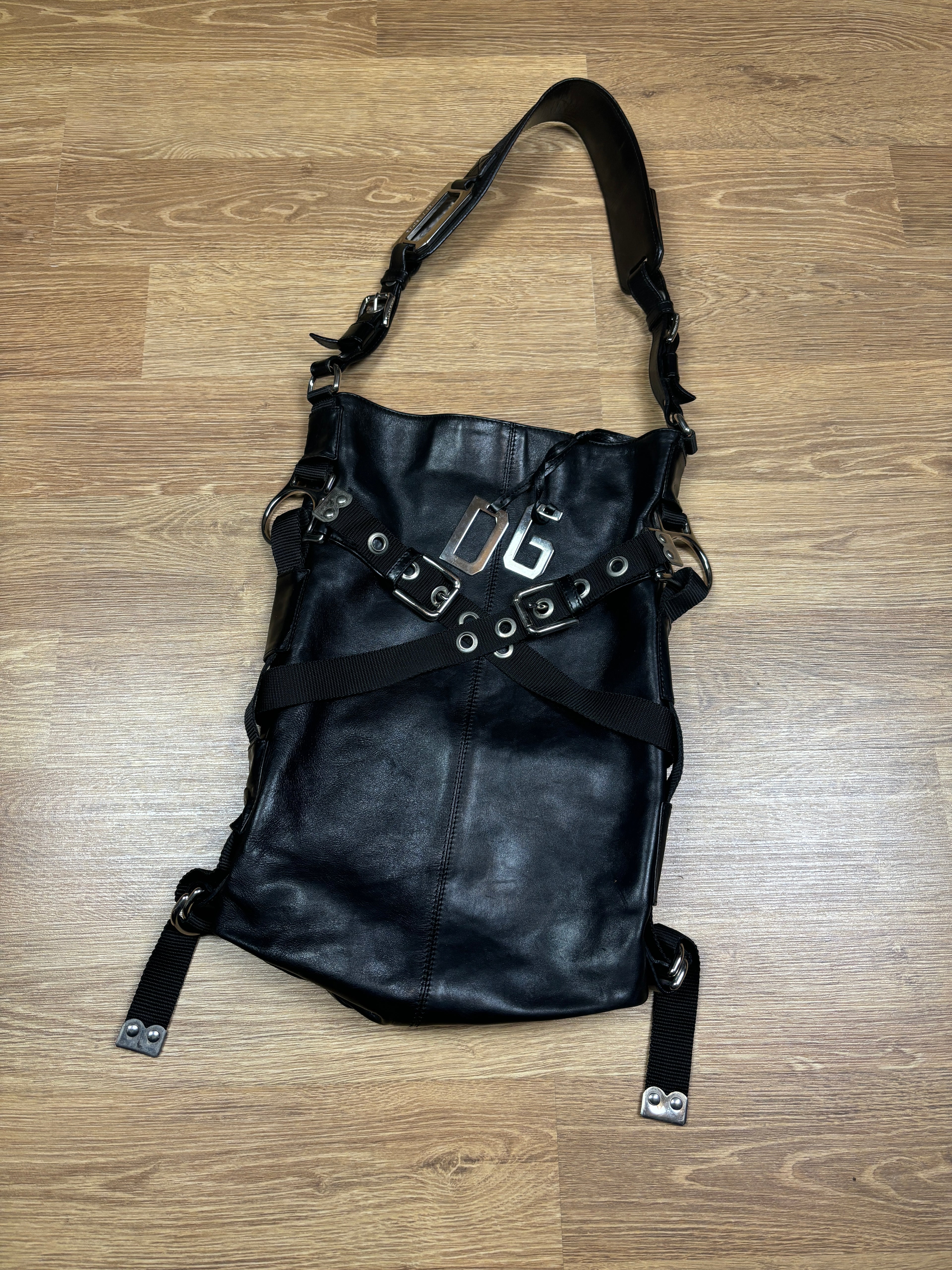 SS2003 Dolce & Gabbana Leather Bondage Shoulder Bag