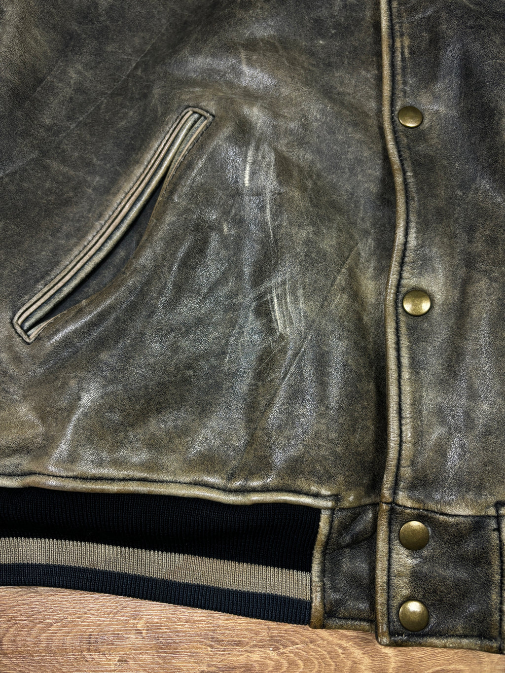 1990s Diesel Distressed Leather Bomber Jacket