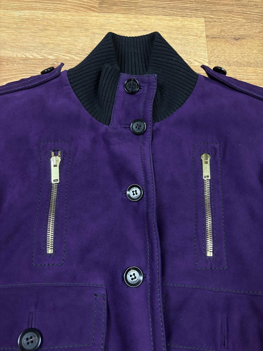 Gucci Frida Giannini Purple Suede Leather Jacket