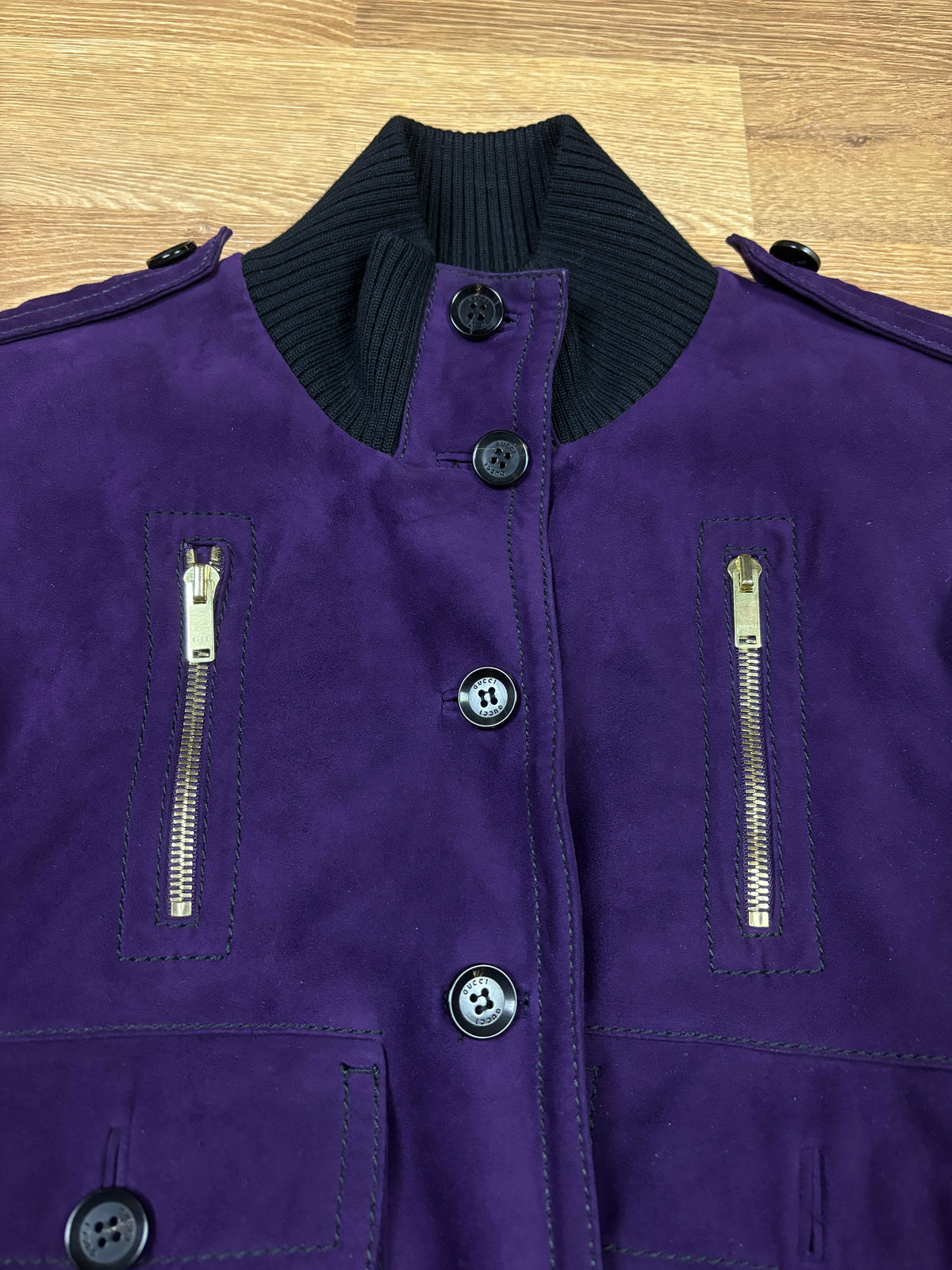 Gucci Frida Giannini Purple Suede Leather Jacket