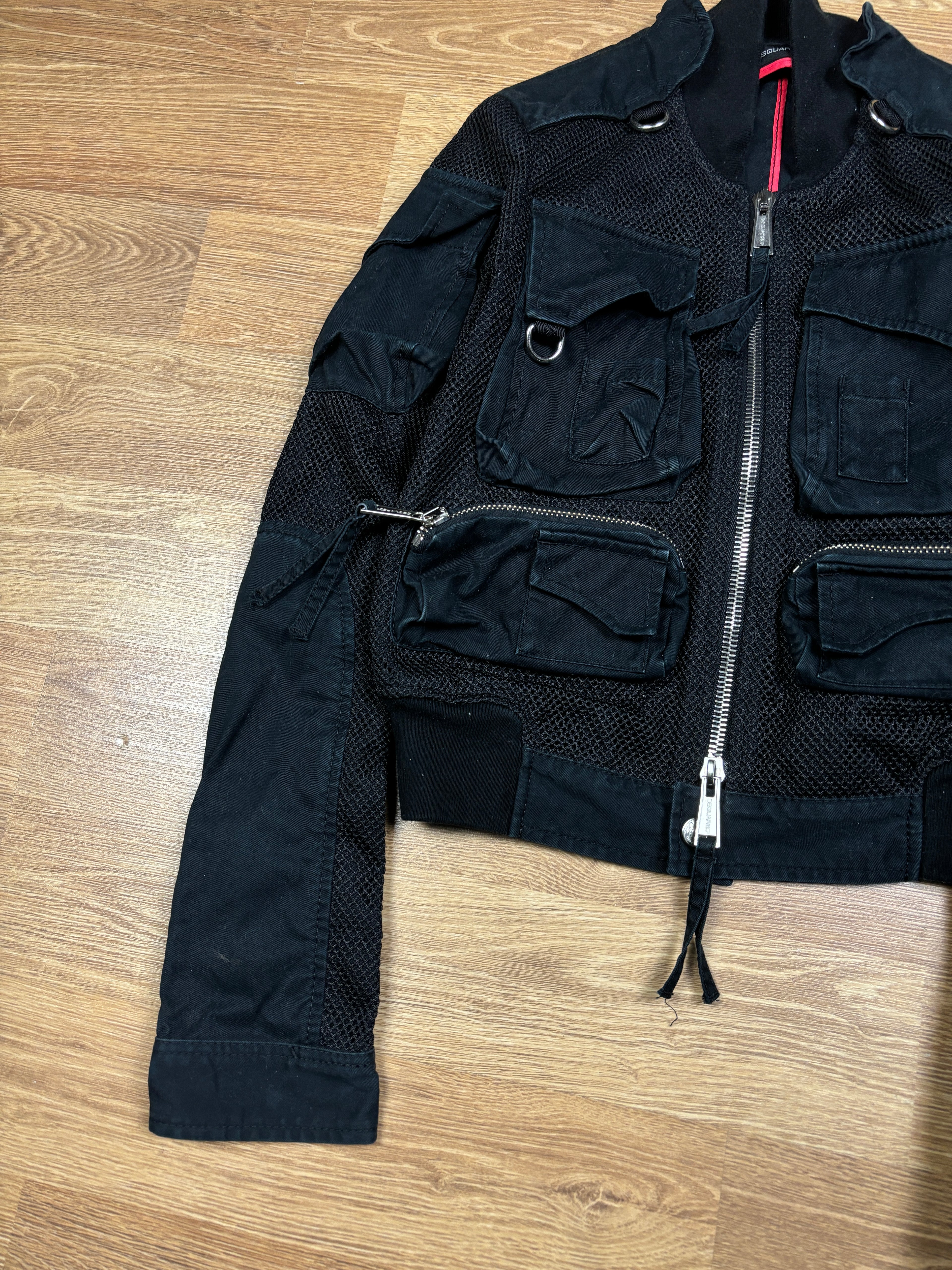 2000s Dsquared2 Tactical Mesh Utility Bomber Jacket