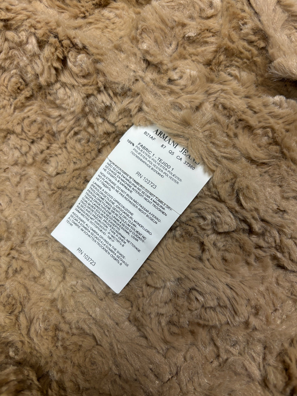 2000s Armani Jeans Faux Fur Collar Jacket