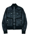 2000s Dirk Bikkembergs Black Leather Bomber Jacket