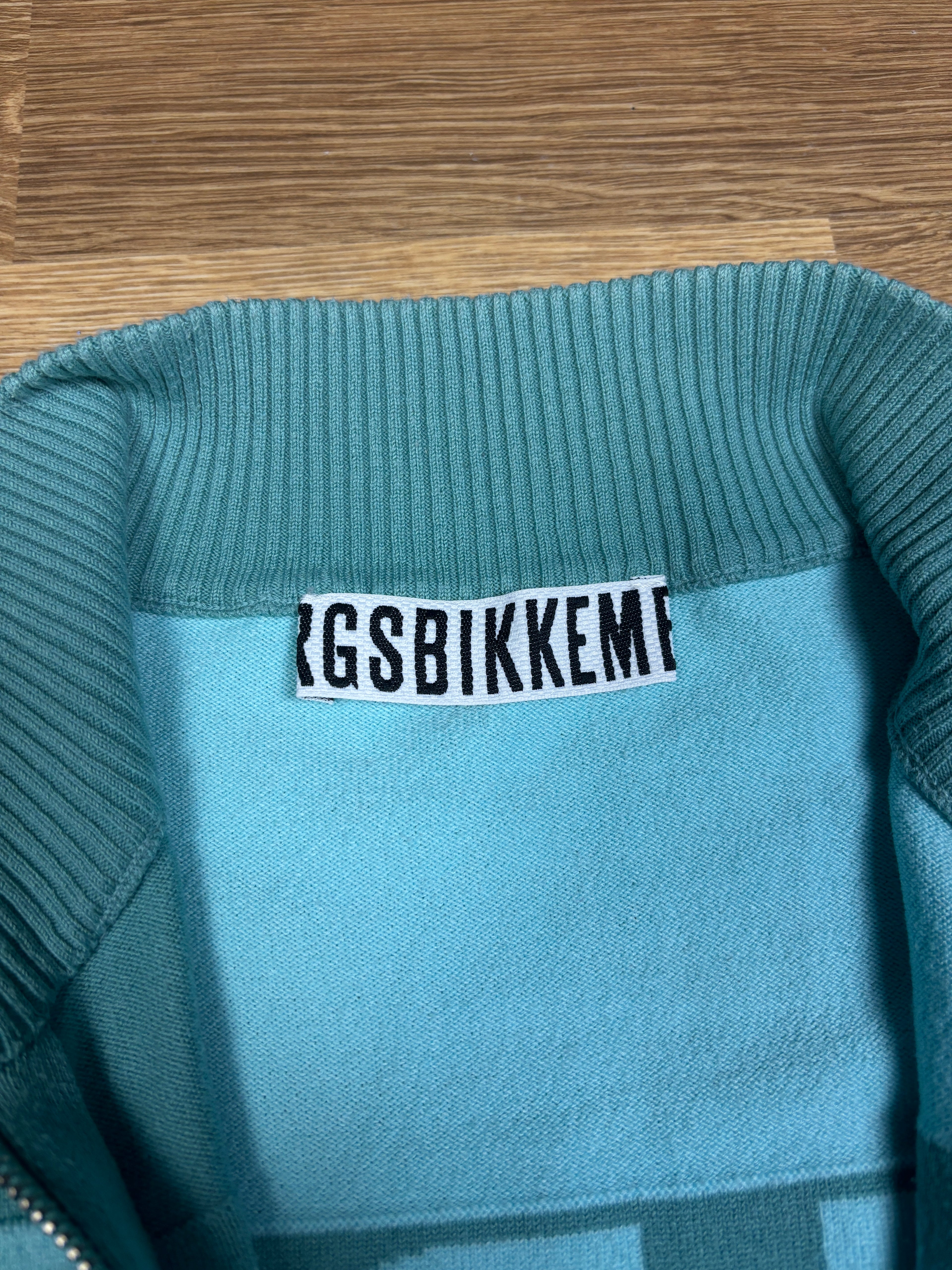 Dirk Bikkembergs Turquoise Logo Zip Knit