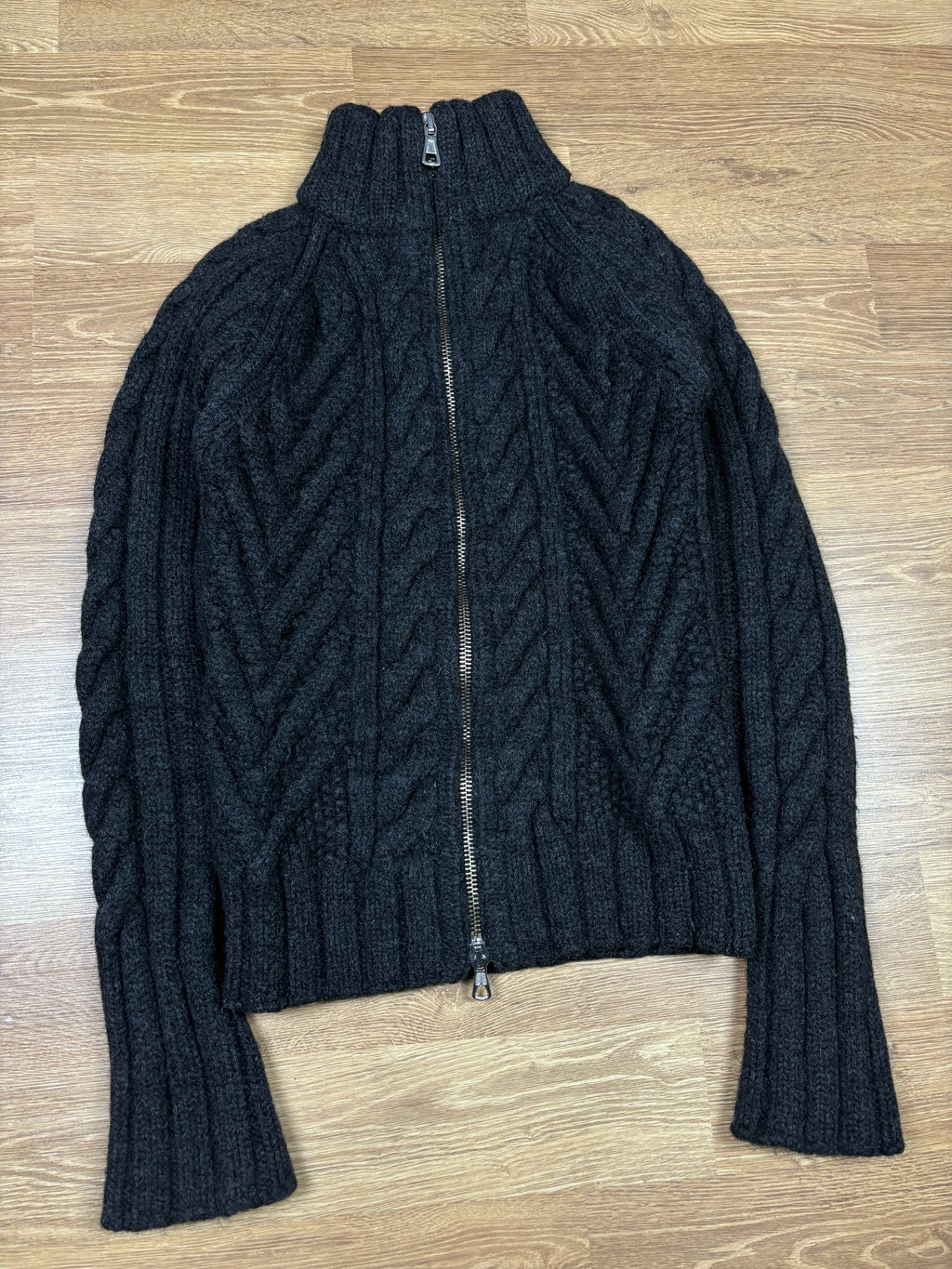 2000s Dsquared2 Heavy Wool Knit Zip Sweater