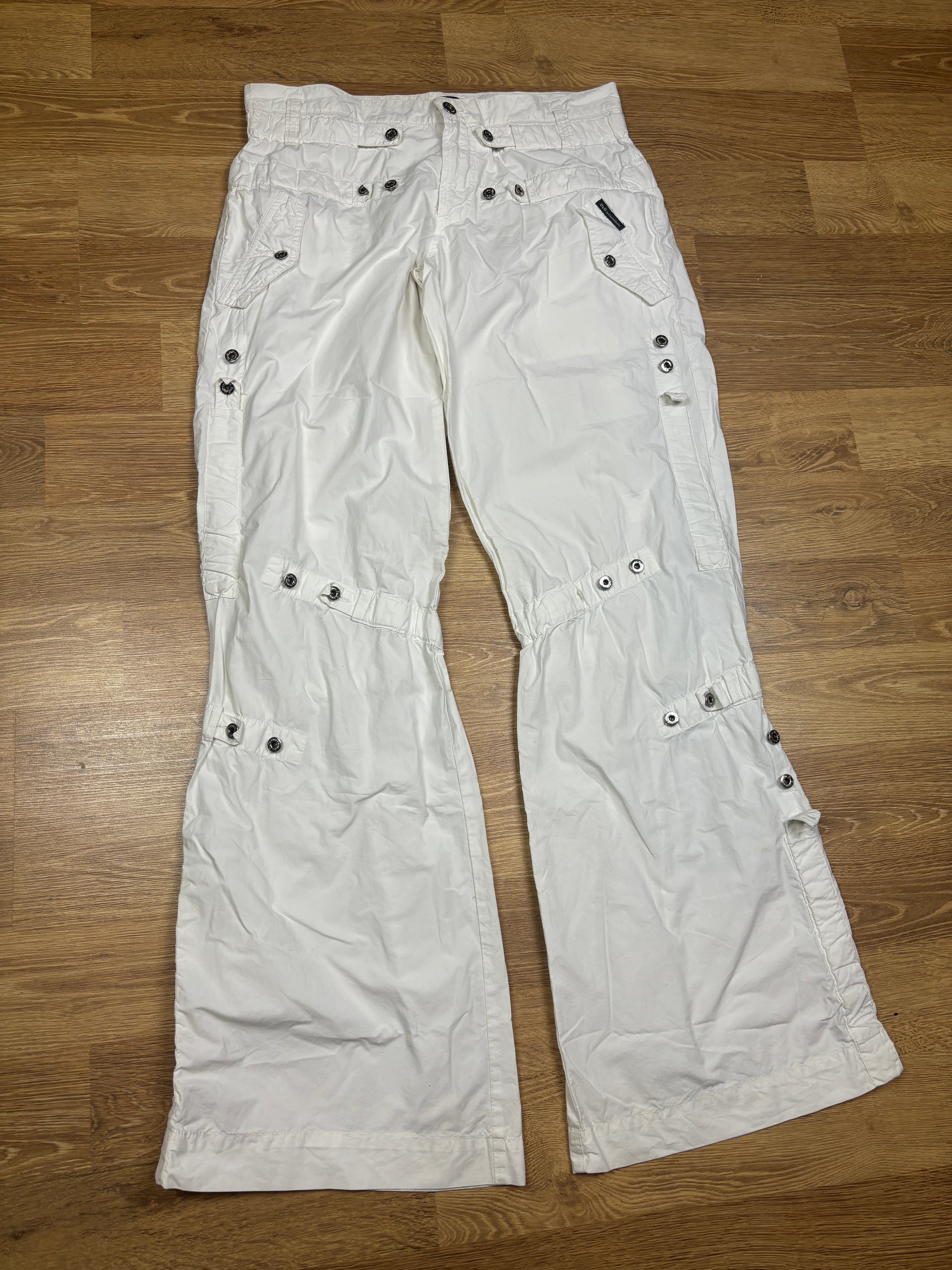 2000s Dolce & Gabbana White Cotton Cargo Pants