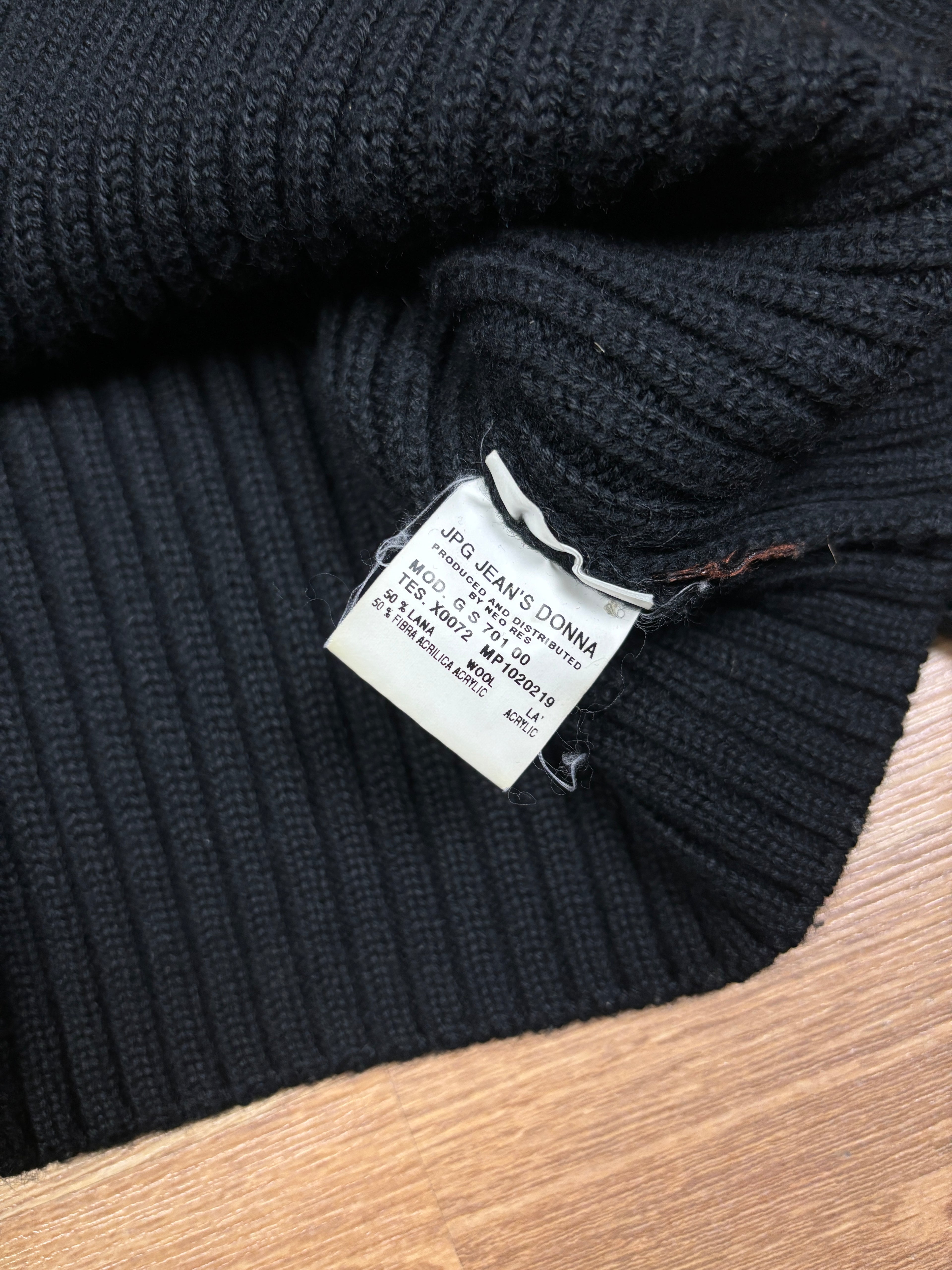 2000s Jean Paul Gaultier Cropped Ribbed Turtleneck Knit