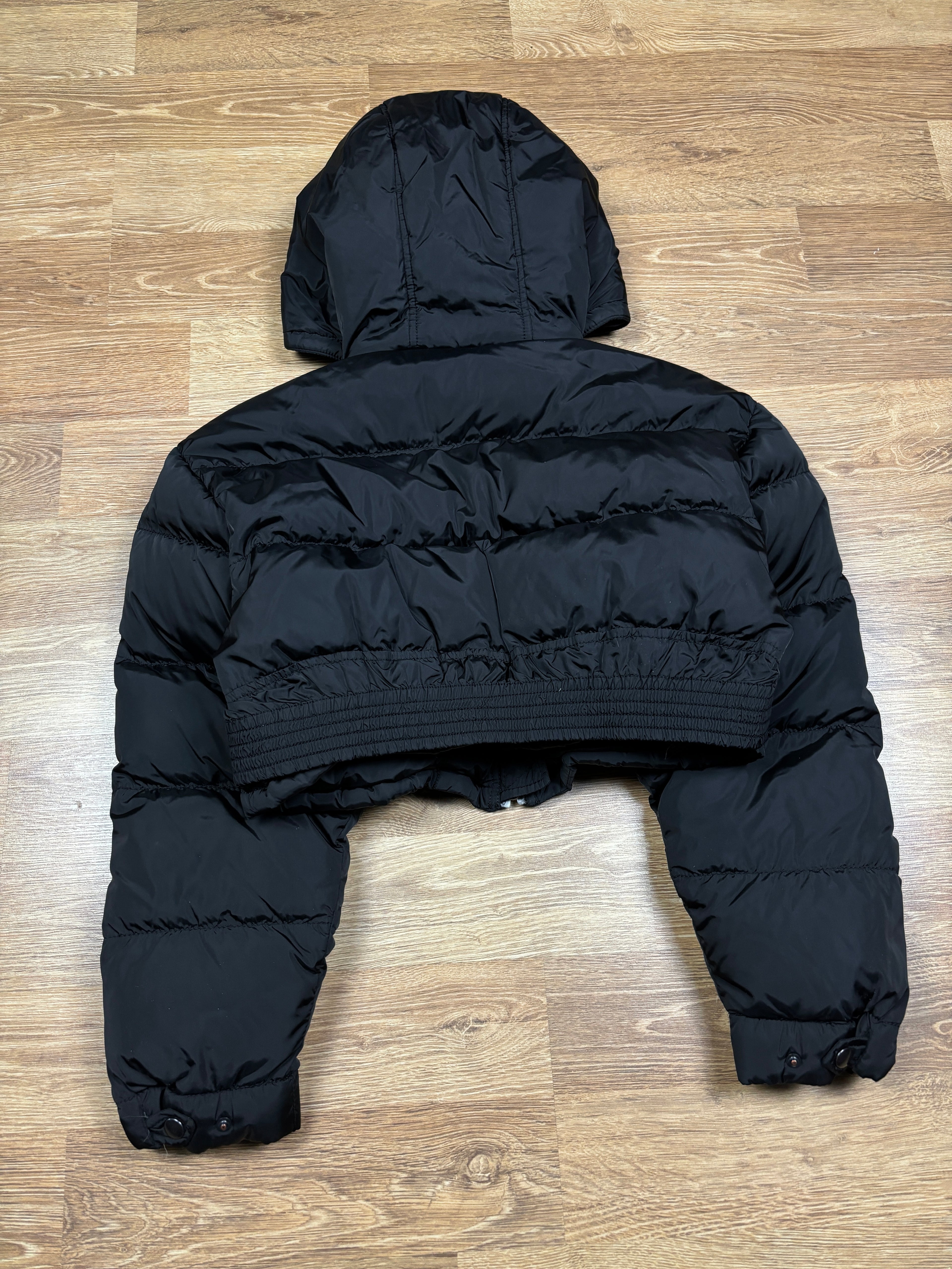 Prada Milano Cropped Down Hooded Jacket