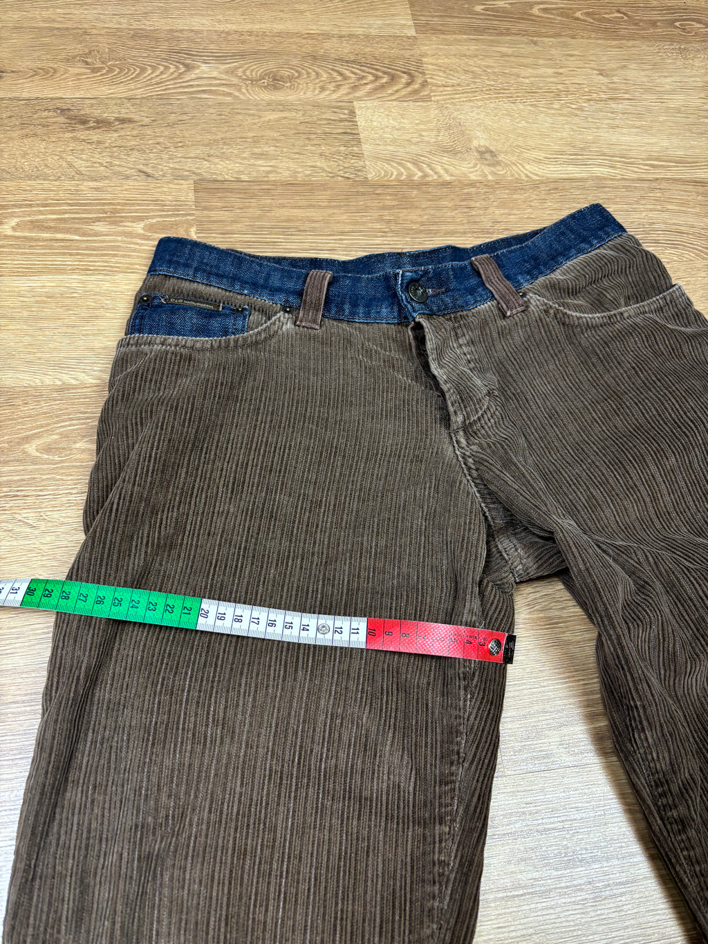 2000s Dolce & Gabbana Corduroy Denim Panel Pants