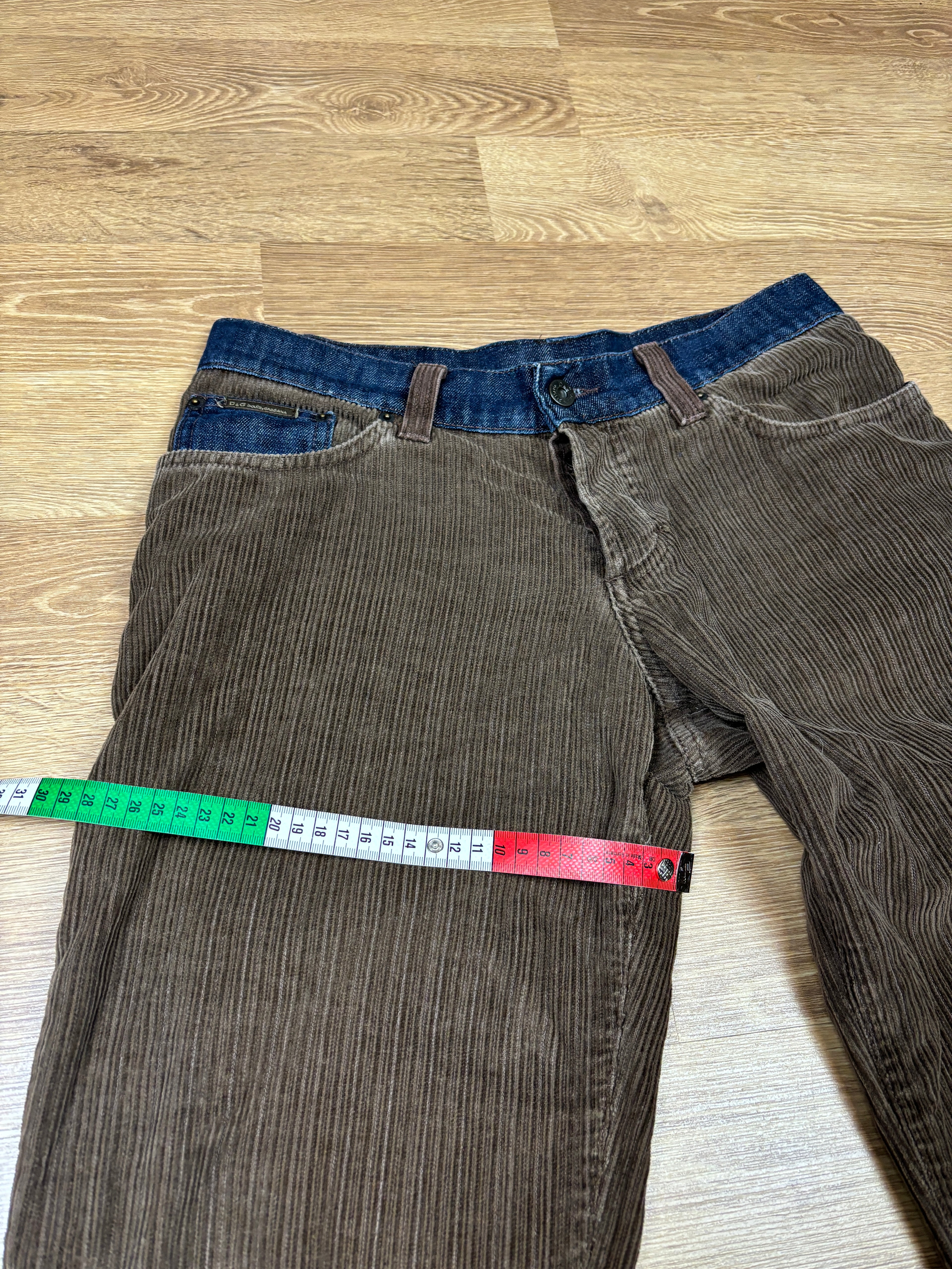 2000s Dolce & Gabbana Corduroy Denim Panel Pants