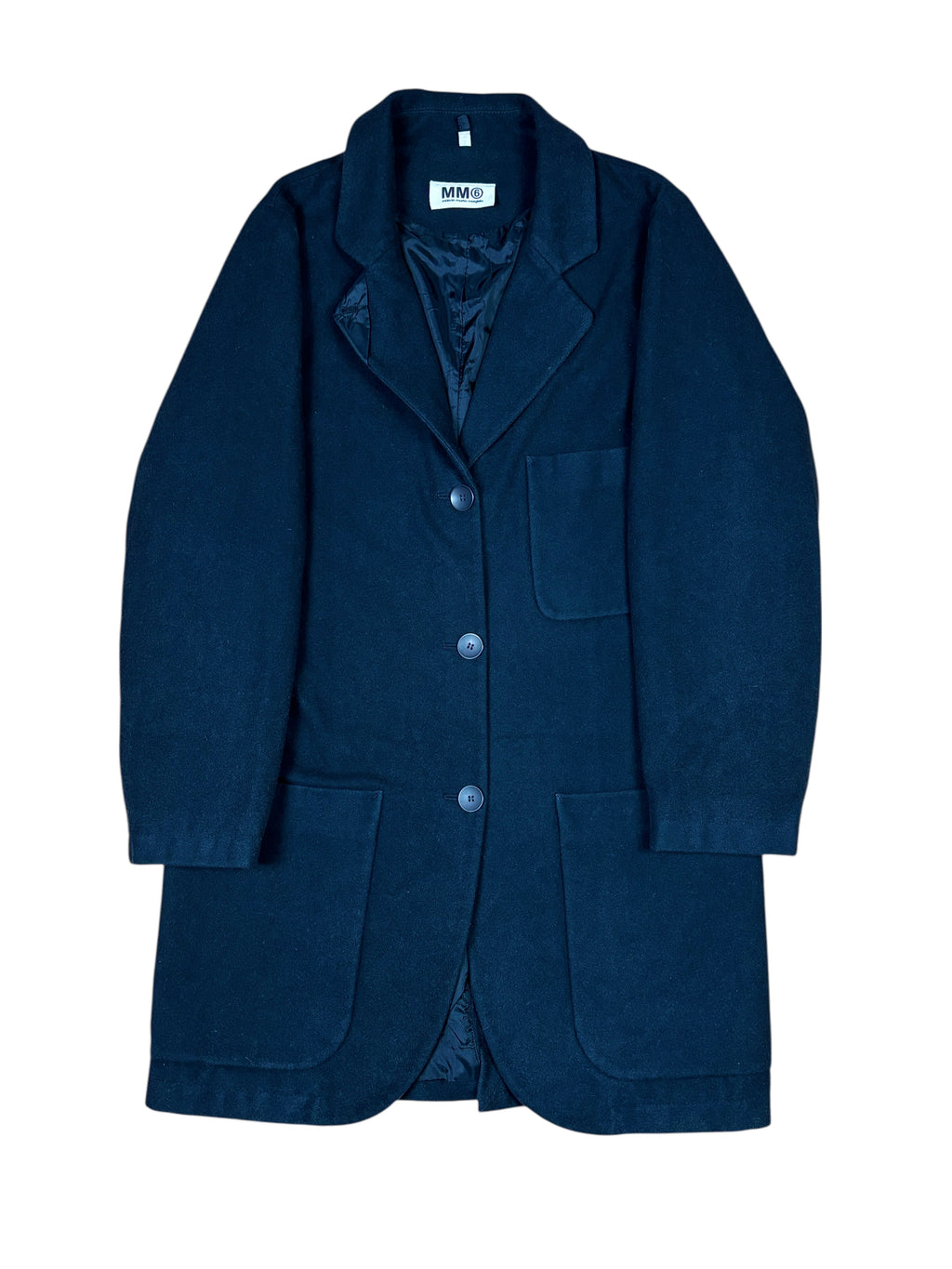MM6 Maison Martin Margiela Navy Wool Coat