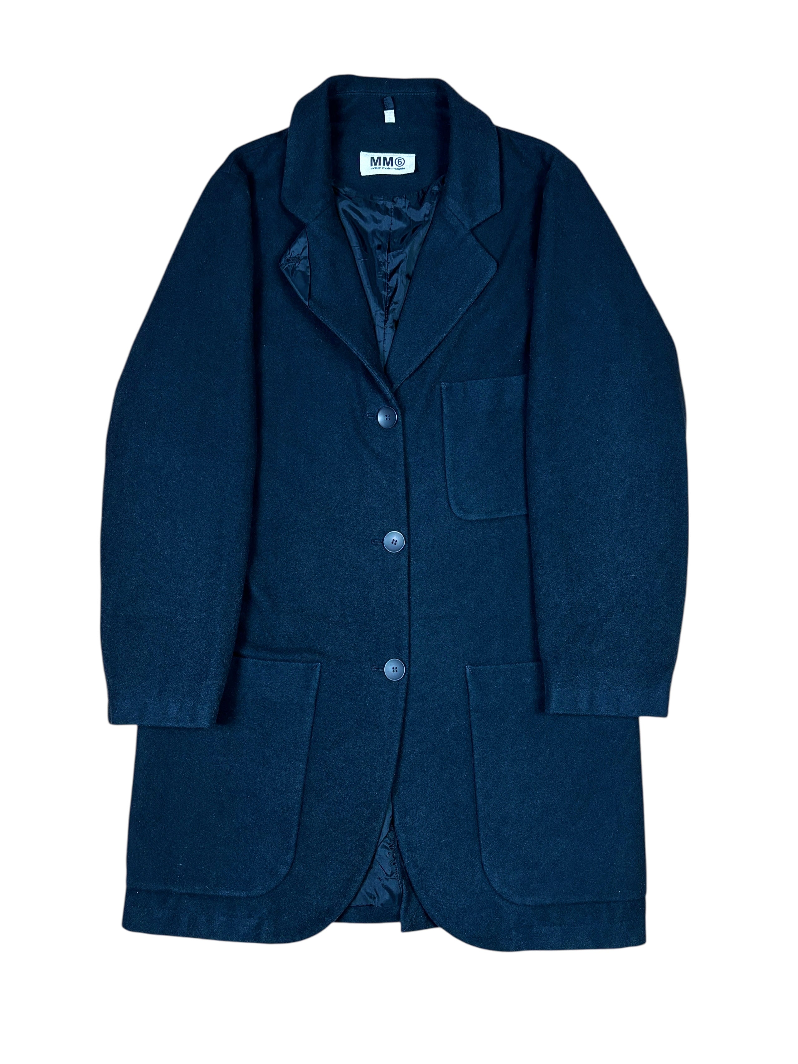 MM6 Maison Martin Margiela Navy Wool Coat
