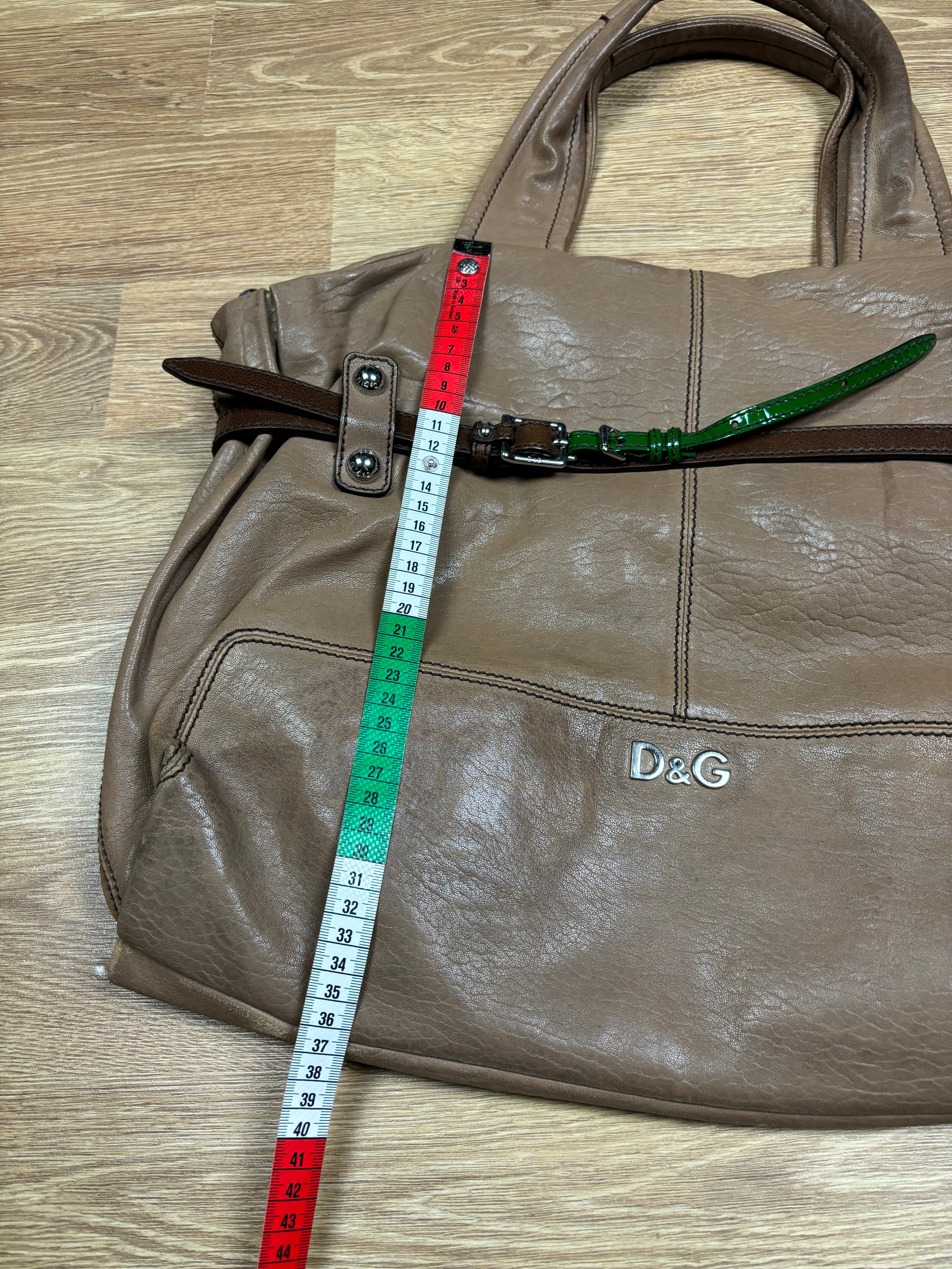 Dolce & Gabbana 2000s Brown Leather Shoulder Bag with Strap Detail
