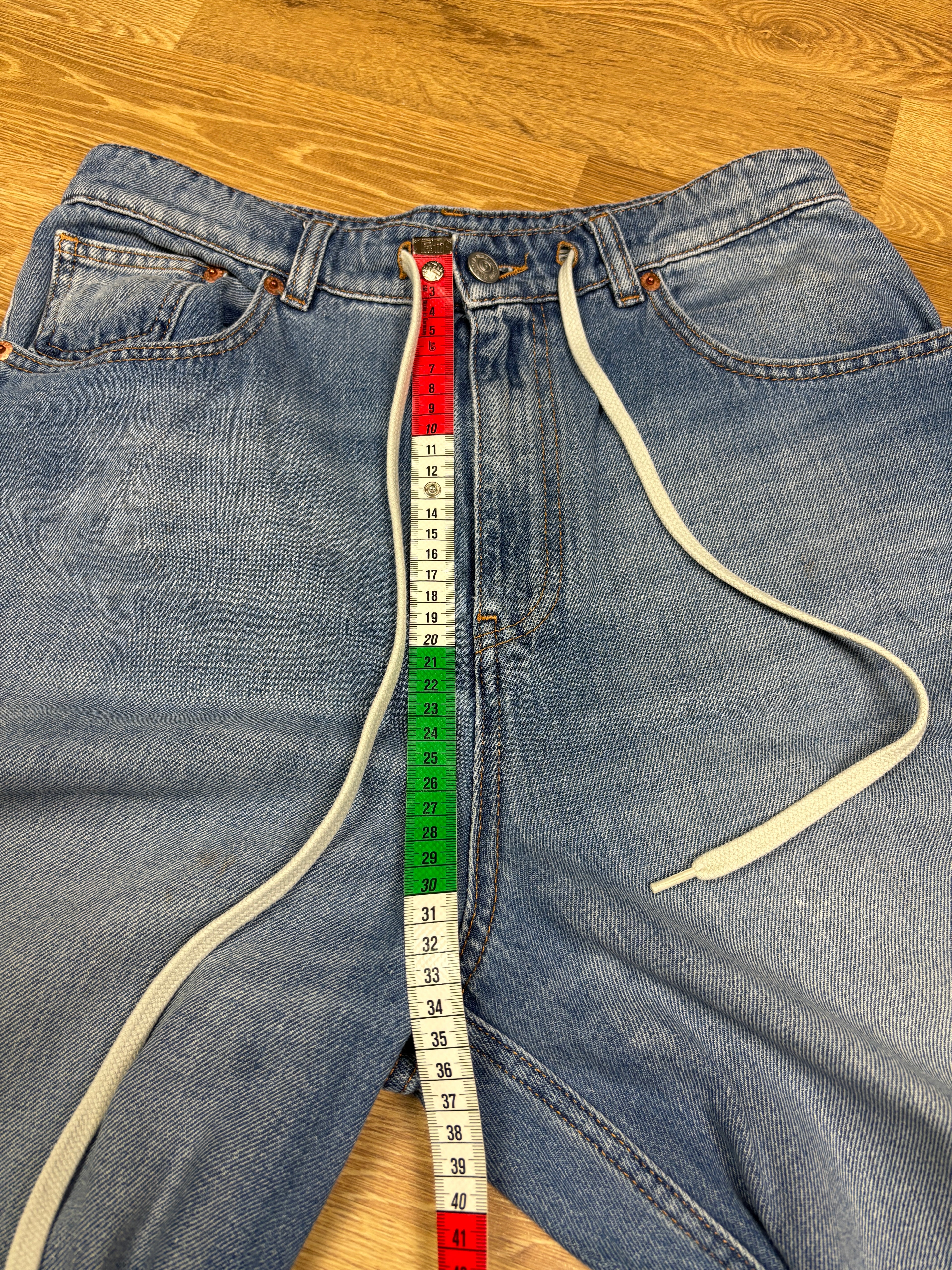 MM6 Maison Margiela Wide Leg Drawstring Denim Jeans