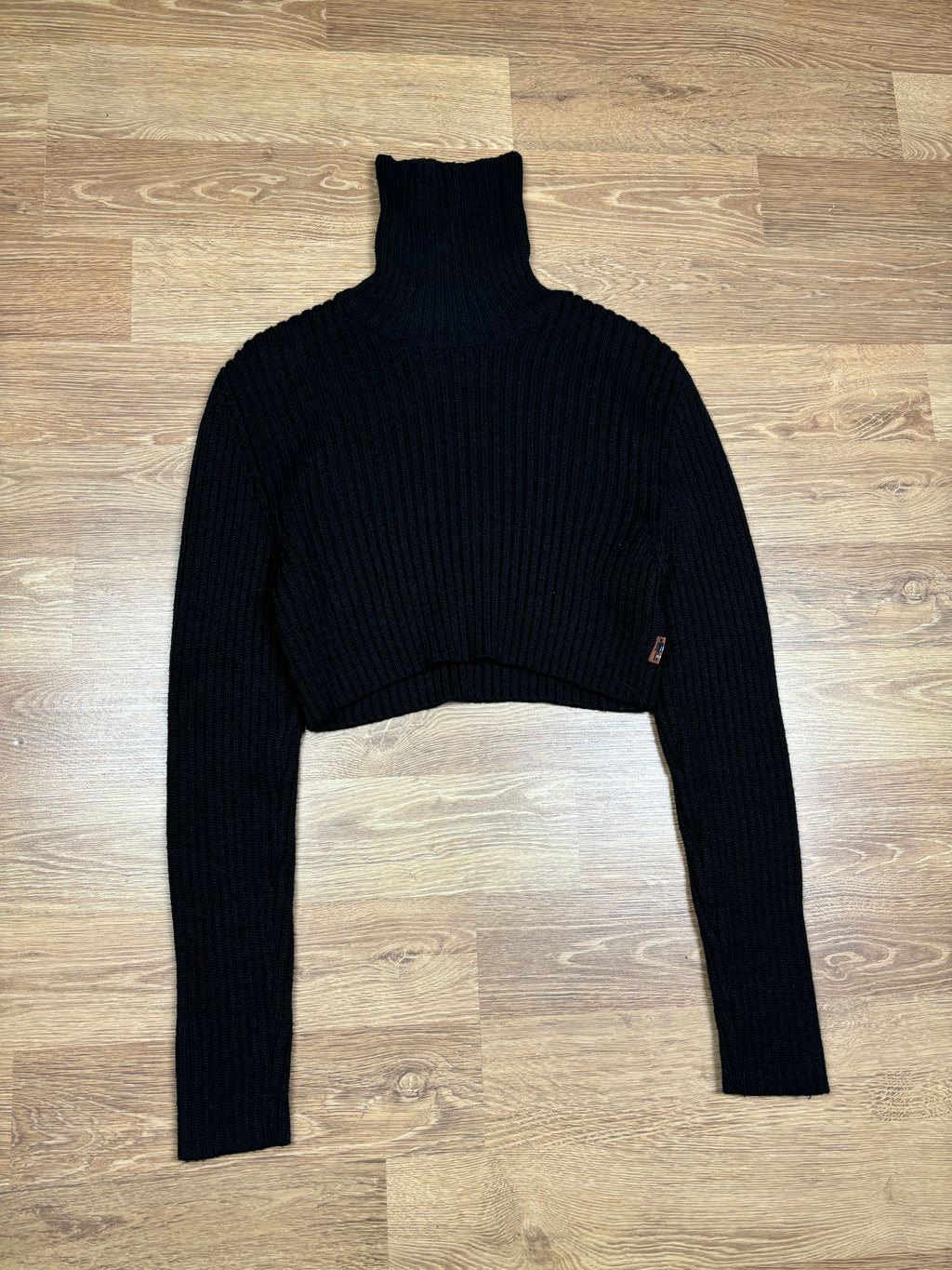 2000s Jean Paul Gaultier Cropped Ribbed Turtleneck Knit