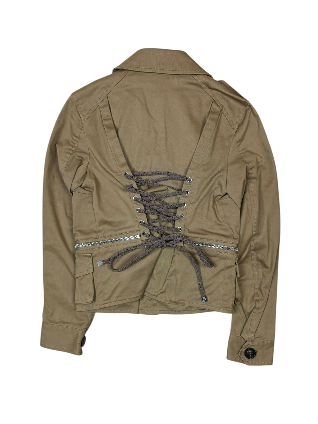 Chaqueta utilitaria Dsquared2 con múltiples bolsillos y espalda tipo corsé