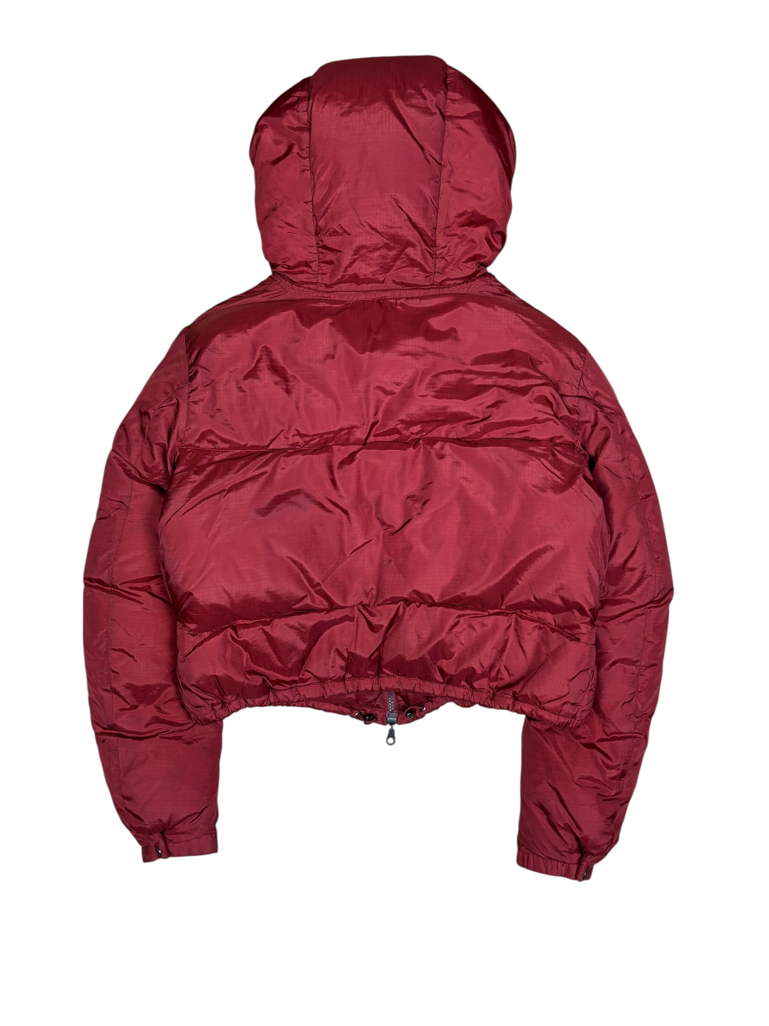 2000s Marithé François Girbaud Red Down Cropped Puffer Jacket