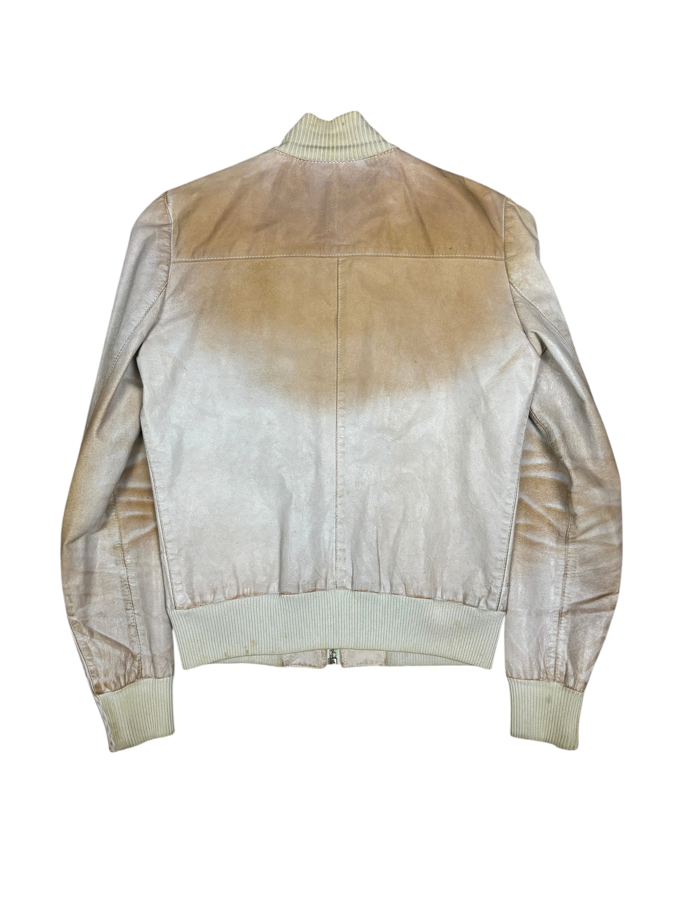 2000s Dolce & Gabbana Faded Multi-Zip Calfskin Leather Jacket