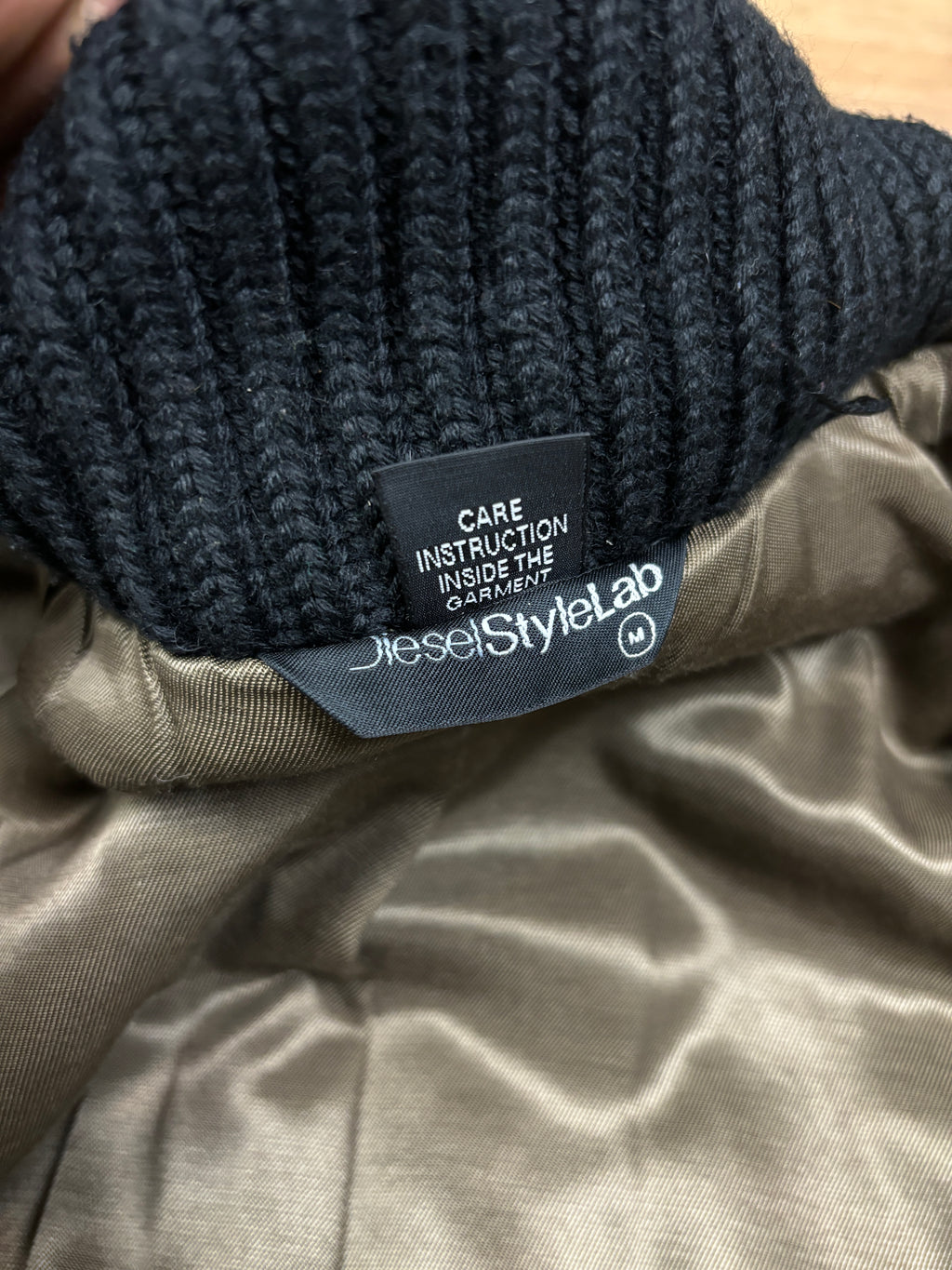 Chaqueta motera corta Diesel Stylelab de cuero marrón