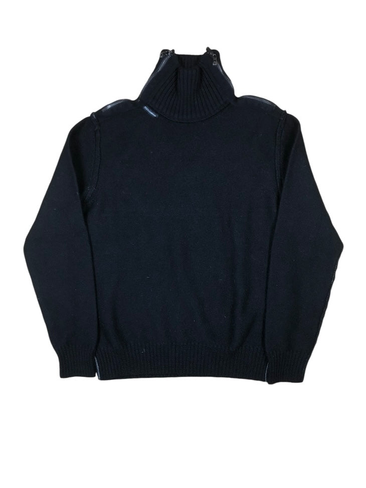 Dolce & Gabbana Zip-Detail Ribbed Wool Sweater