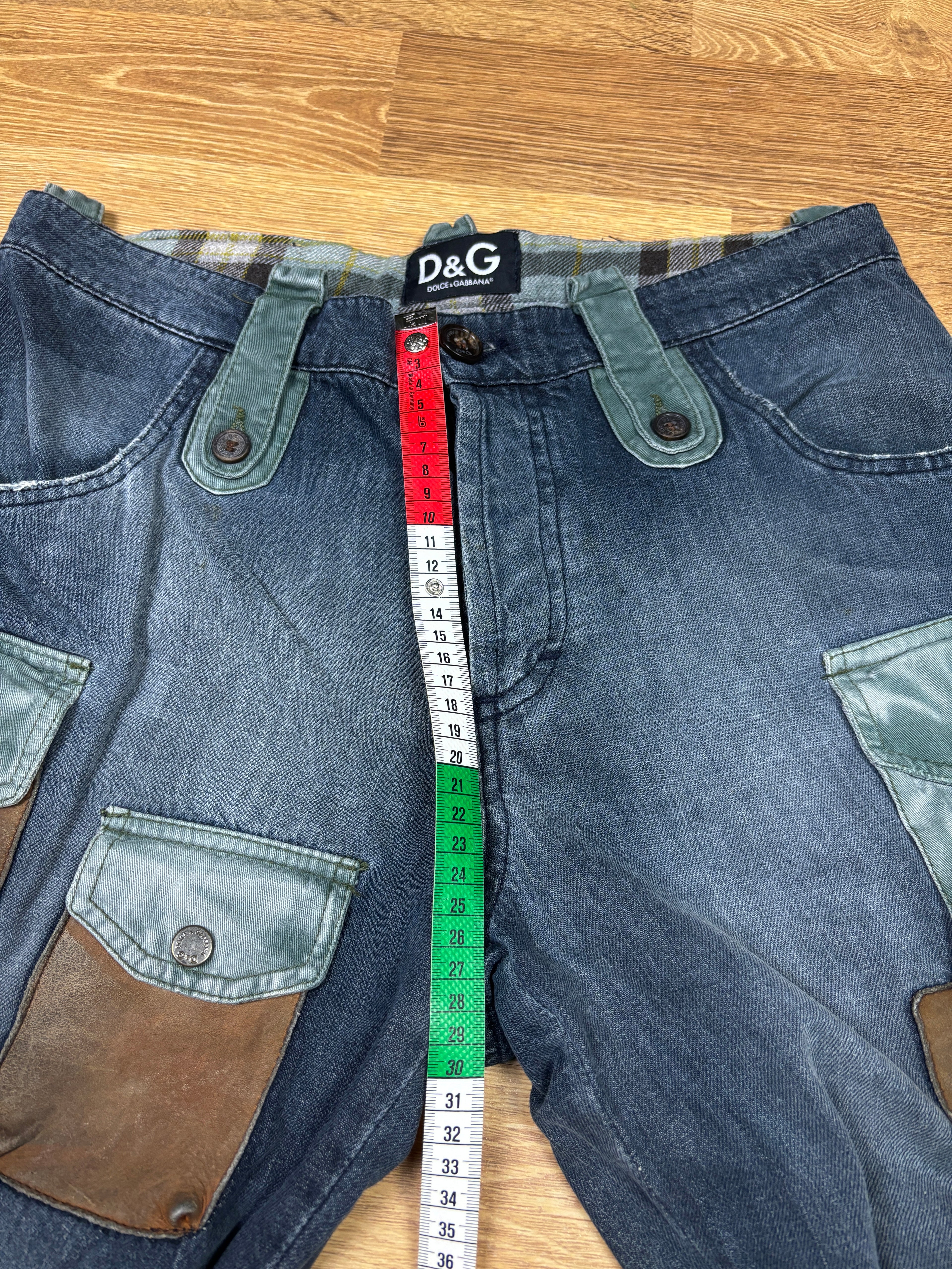 Dolce & Gabbana AW2003 Multi Pocket Zip Cargo Denim