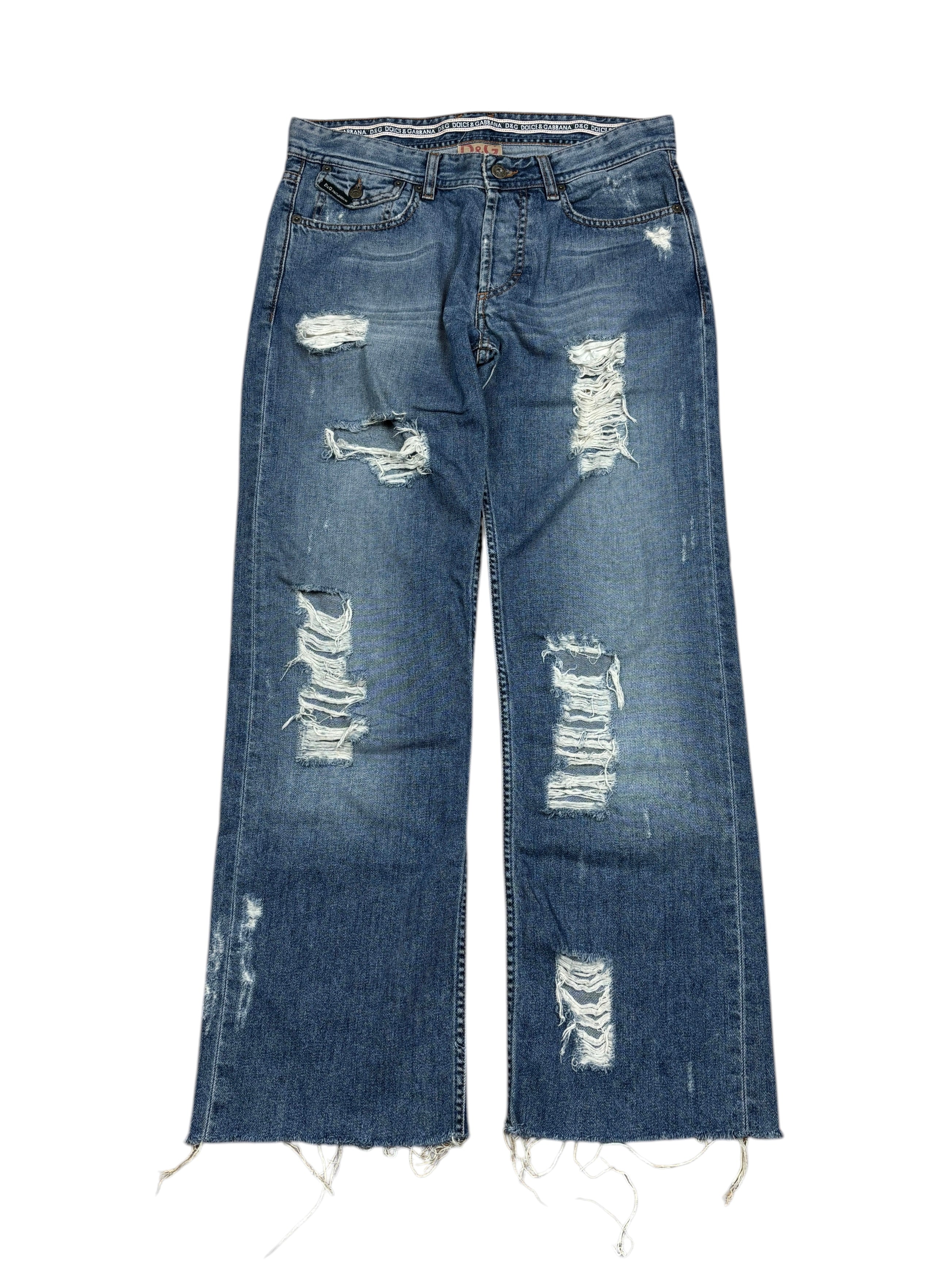 Vaqueros de mezclilla desgastados Dolce & Gabbana de los 2000