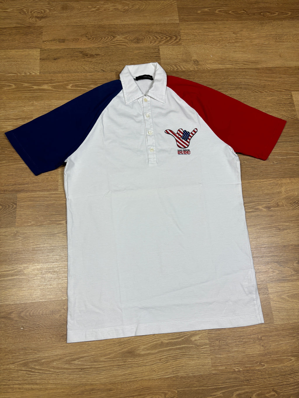 Polo Tricolor Dsquared2 "You Rock Dude!" de los 2000