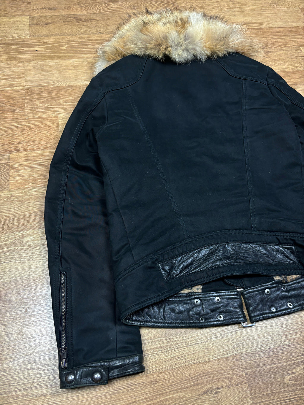 Andrew Mackenzie Fur Collar Leopard Lined Jacket